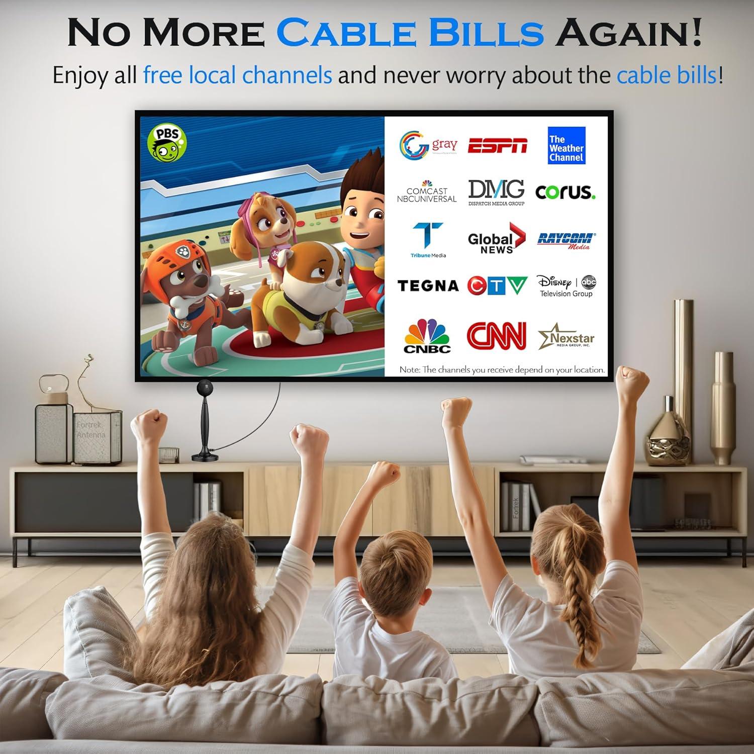 Antena de TV Digital Amplificada Fortrek FX-22A 4K 1080p