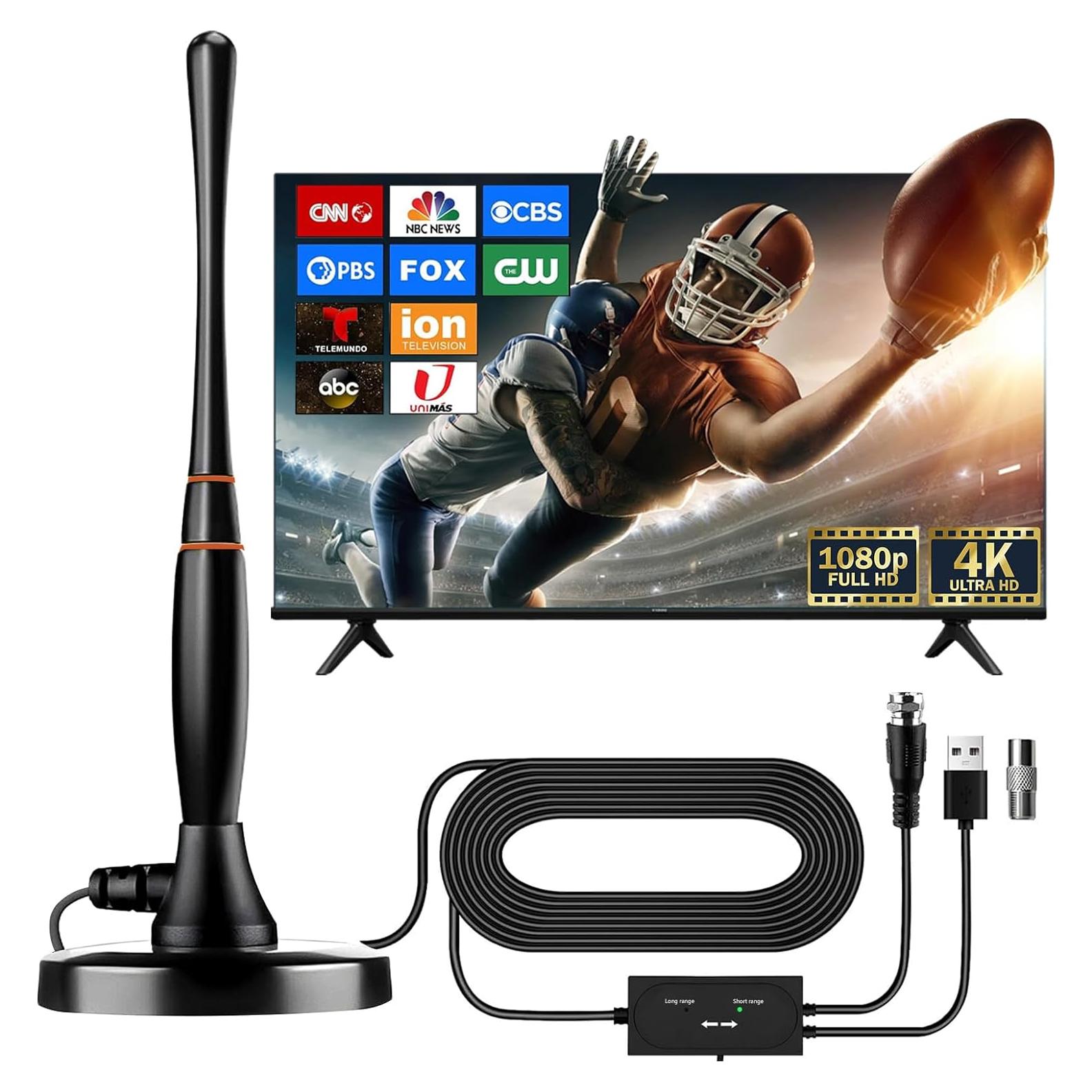 Antena de TV Digital HD DSJGB DVB-T22 con Amplificador 4K
