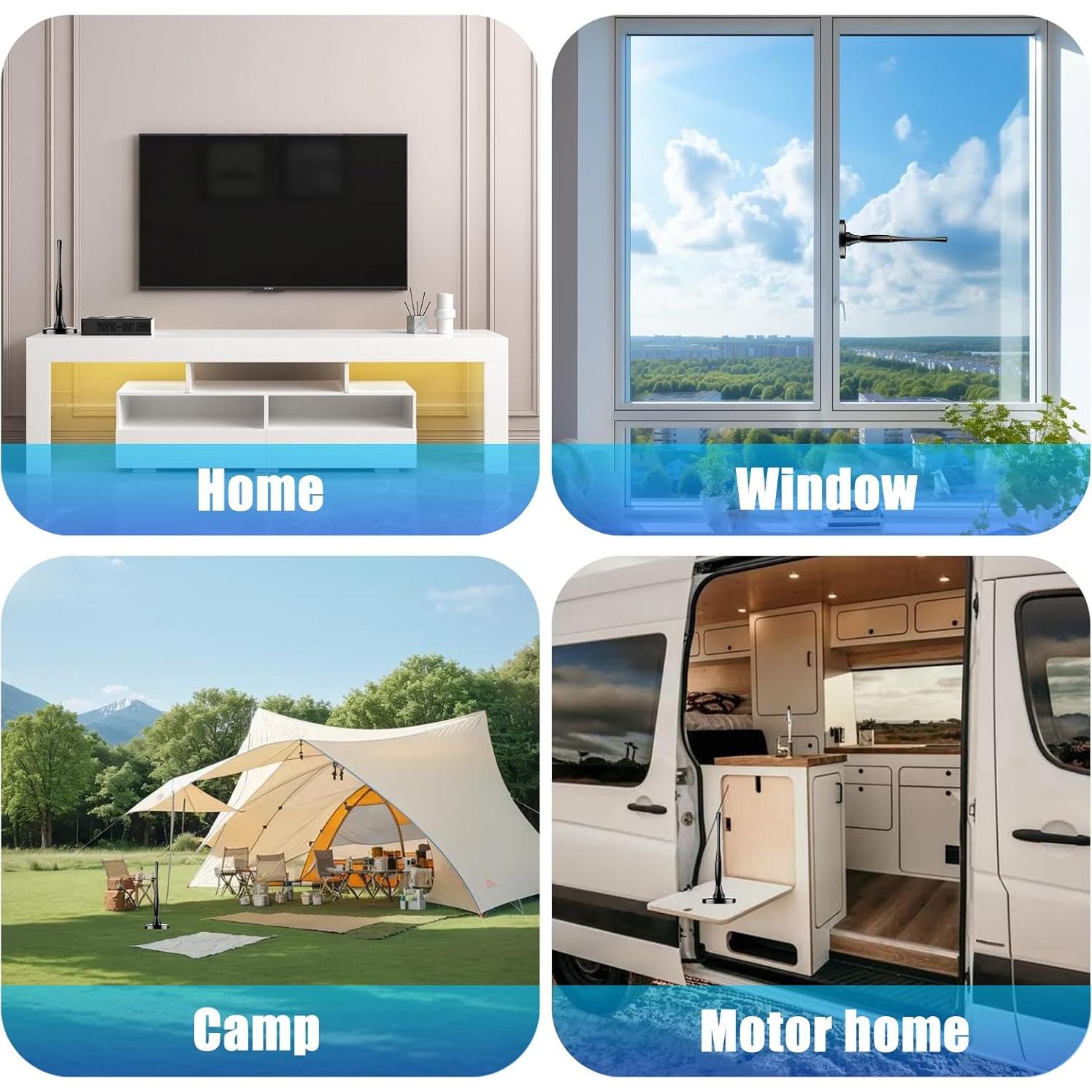 Antena de TV Digital HD DSJGB DVB-T22 con Amplificador 4K