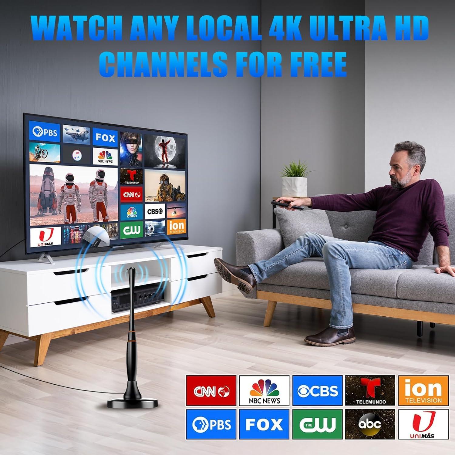 Antena de TV Digital HD DSJGB DVB-T22 con Amplificador 4K