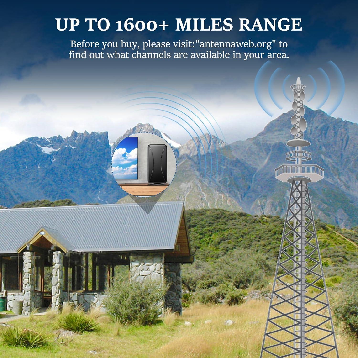 Antena de TV Interior TIANL 2025, Rango 1593 km, 4K 1080p