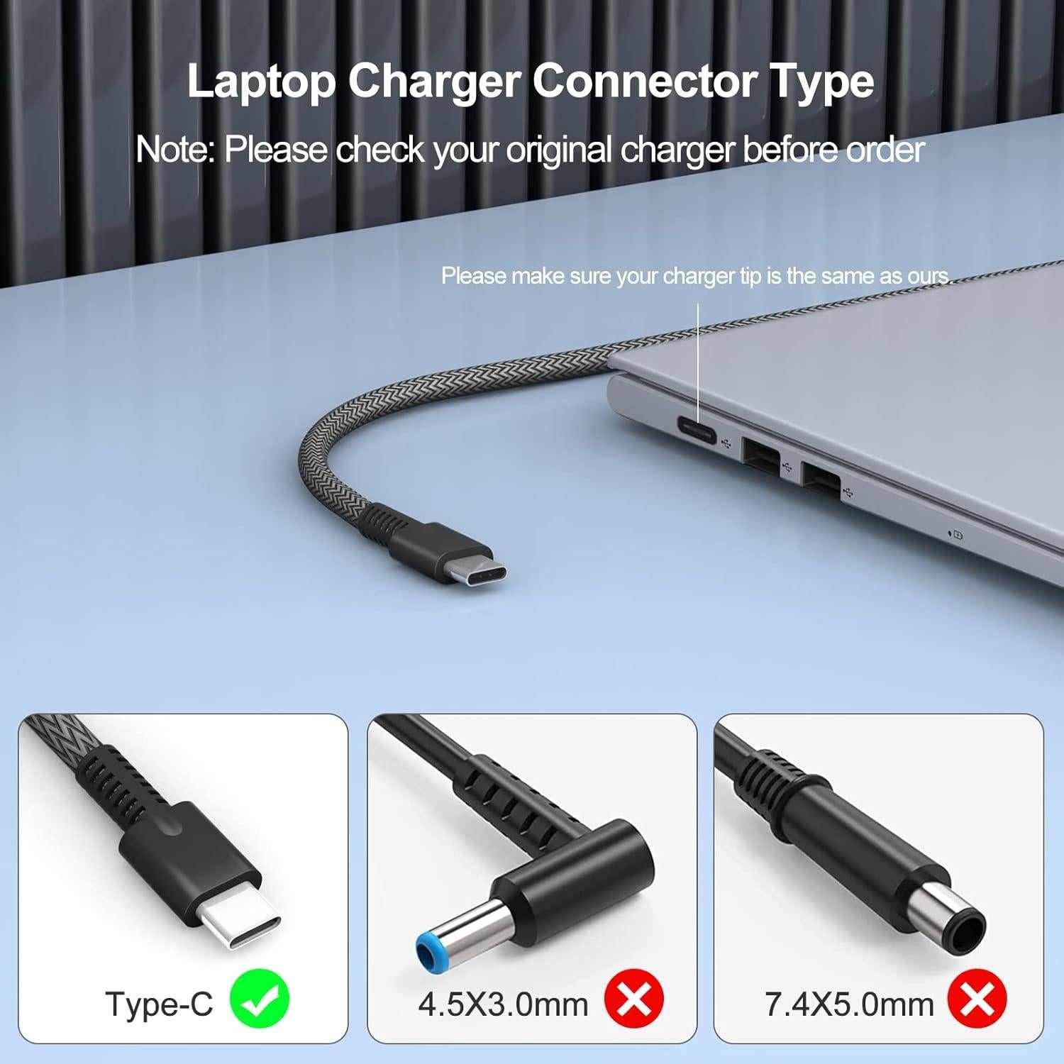 Cargador HP USB C 65W para Chromebook y Spectre X360