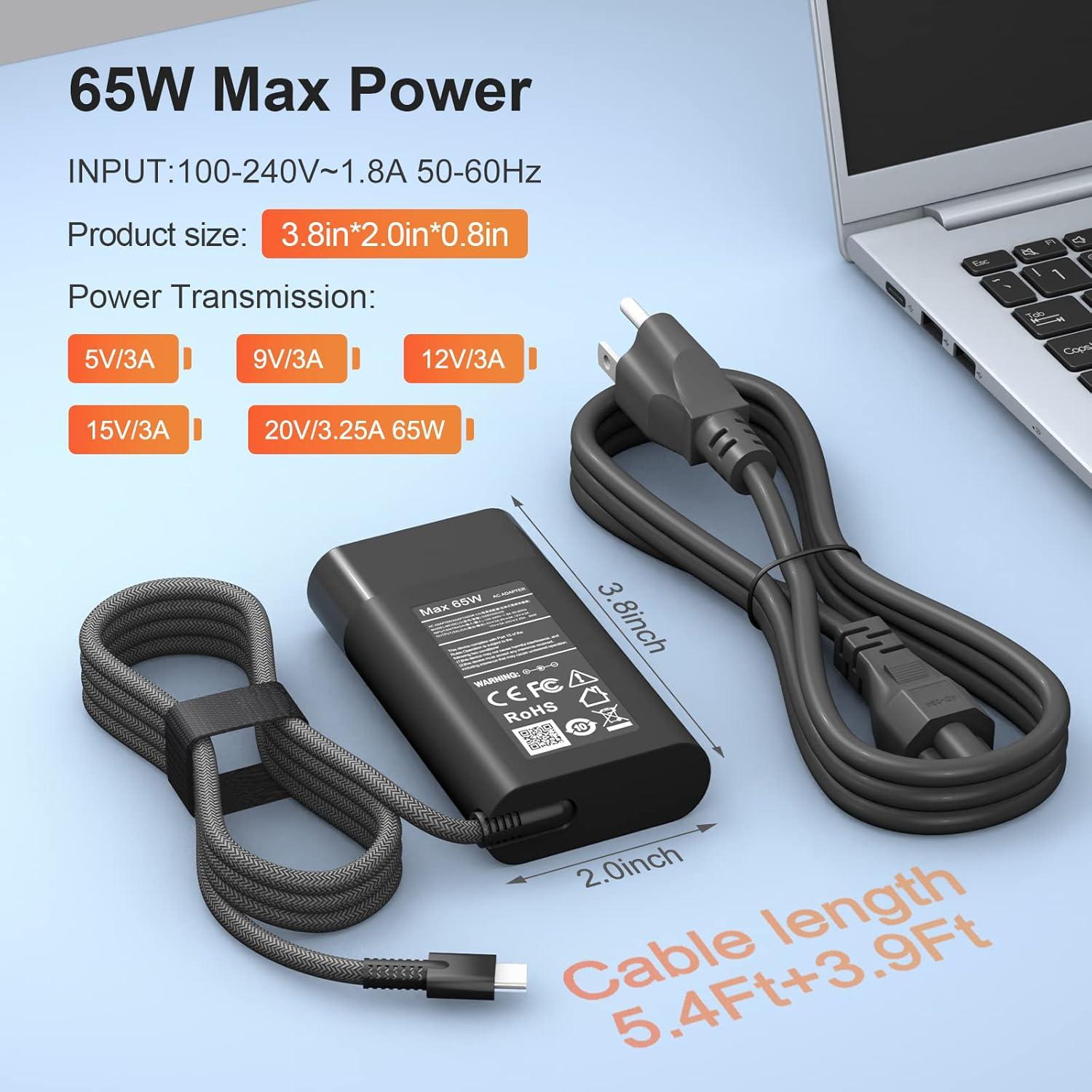Cargador HP USB C 65W para Chromebook y Spectre X360