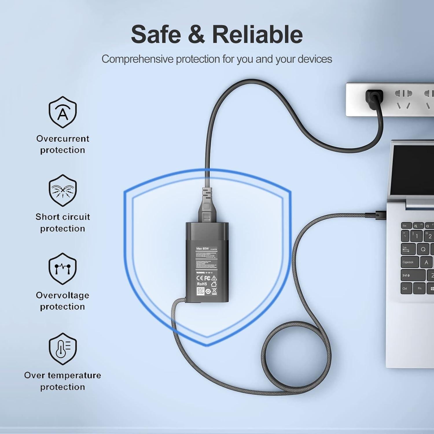 Cargador HP USB C 65W para Chromebook y Spectre X360