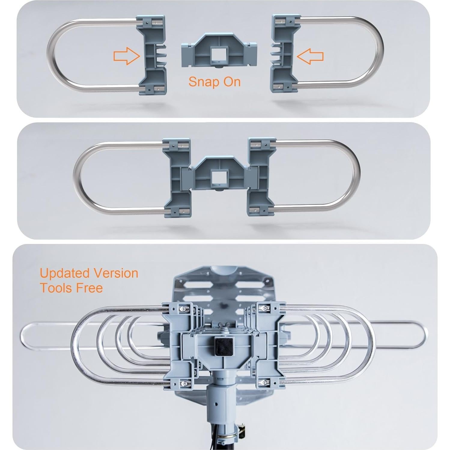 Antena HDTV Amplificada McDuory 150 Millas Exterior Control Remoto