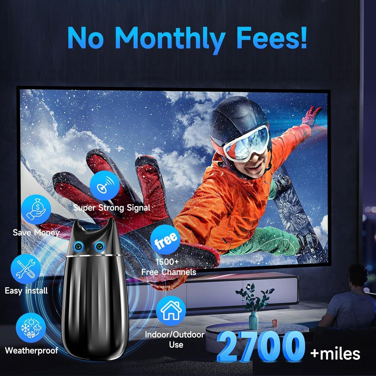 Antena Digital HD Qboy AN-3028 para Smart TV 4K 2700+ km