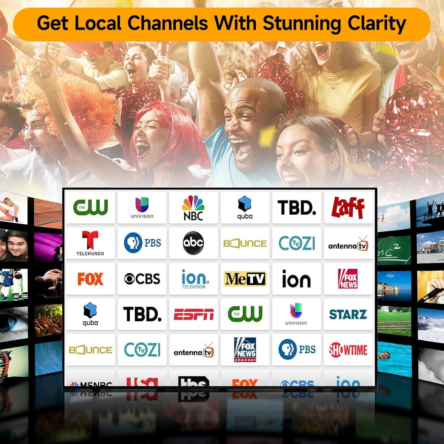 Antena Digital HD Qboy AN-3028 para Smart TV 4K 2700+ km