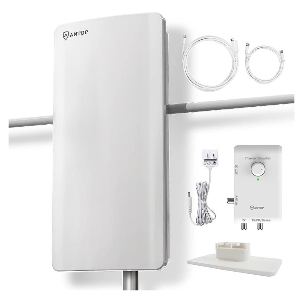 Antena Amplificada HDTV ANTOP AT-800SBS 85 Millas Doble Salida