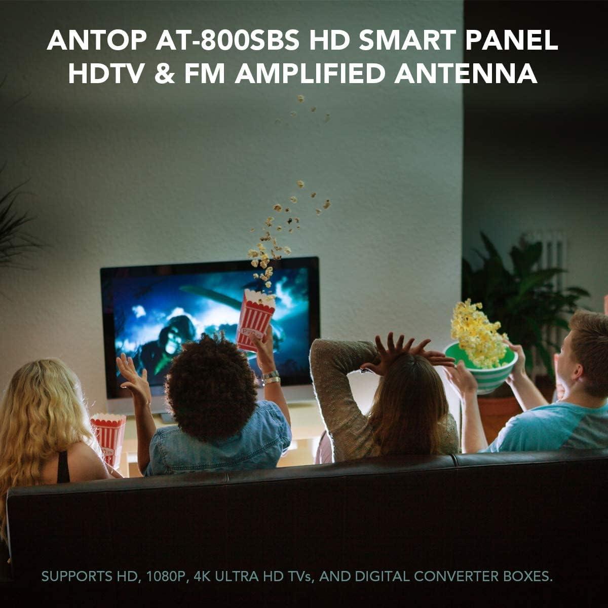 Antena Amplificada HDTV ANTOP AT-800SBS 85 Millas Doble Salida