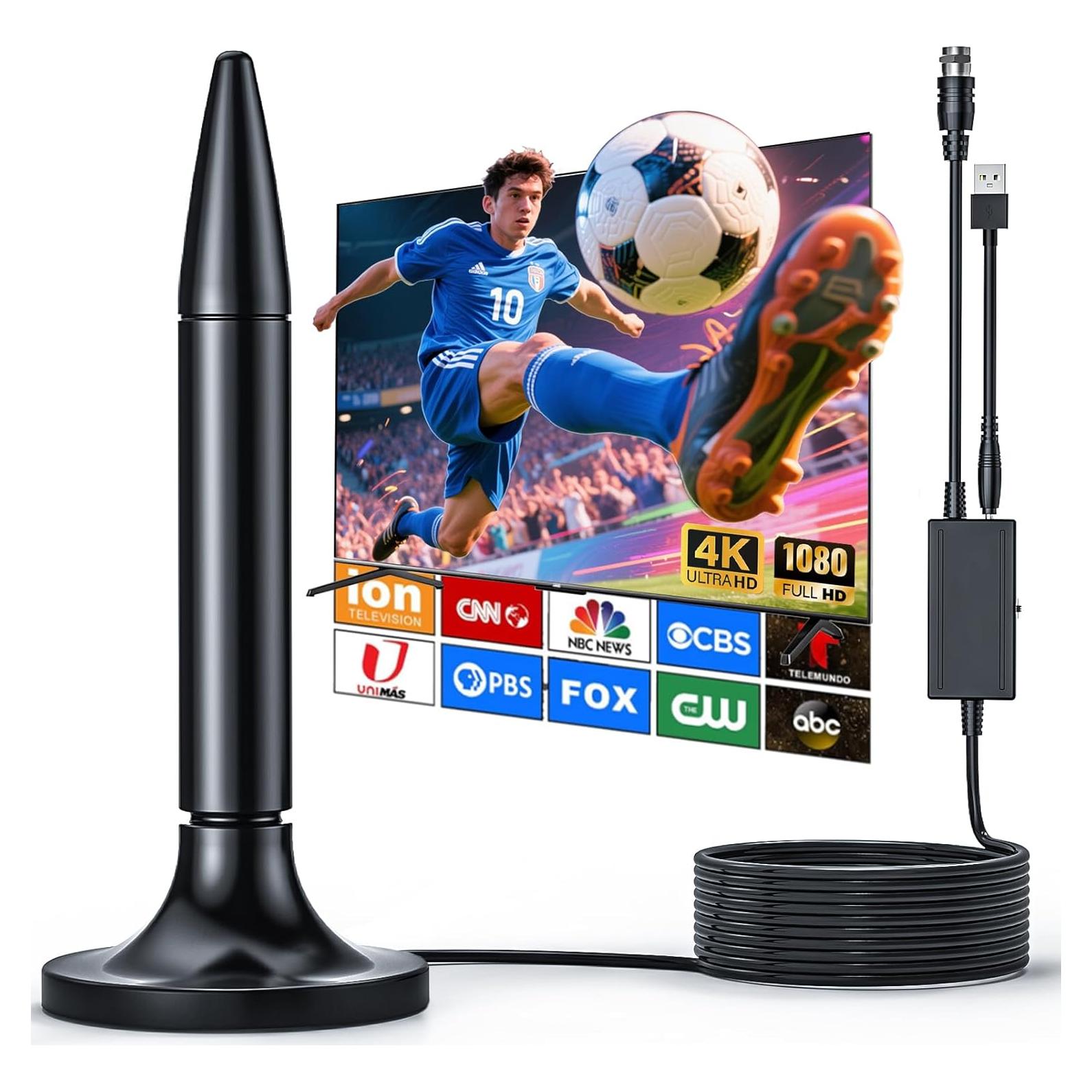 Antena de TV Digital HD iGENJUN con Amplificador 300 km