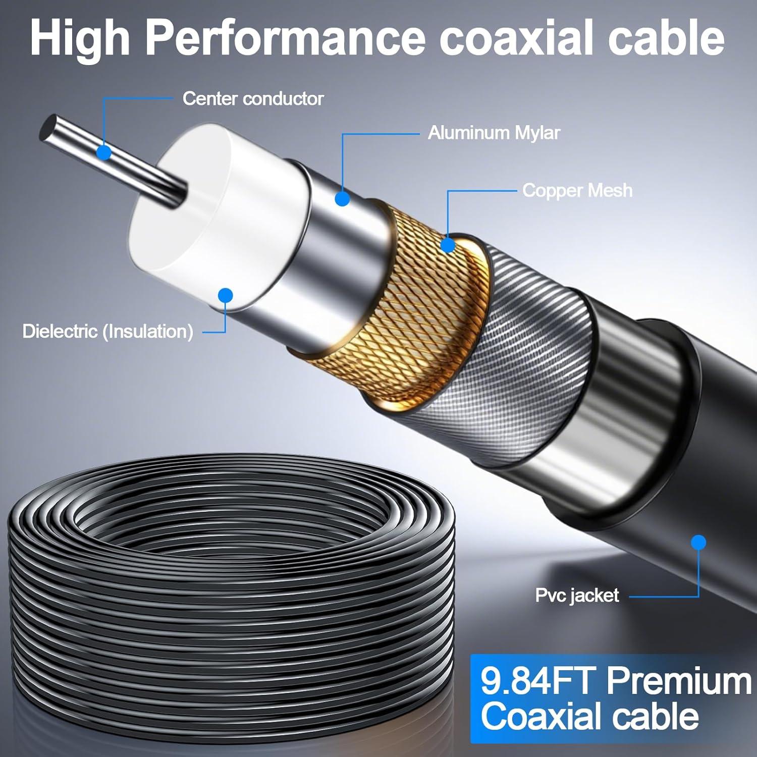 Antena de TV Digital HD iGENJUN con Amplificador 300 km