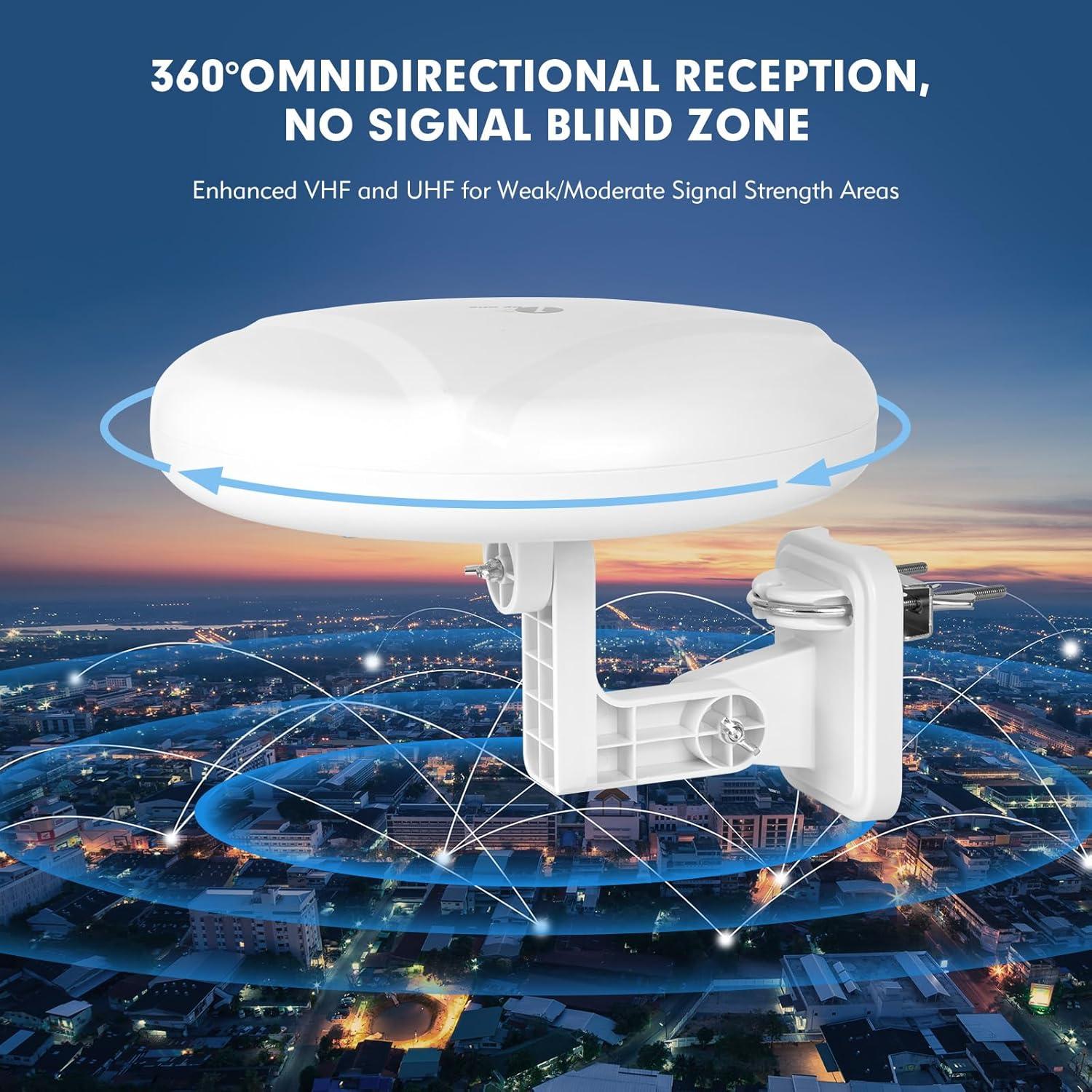 Antena de TV Exterior 1byone Omni-Direccional 360° 100+ km