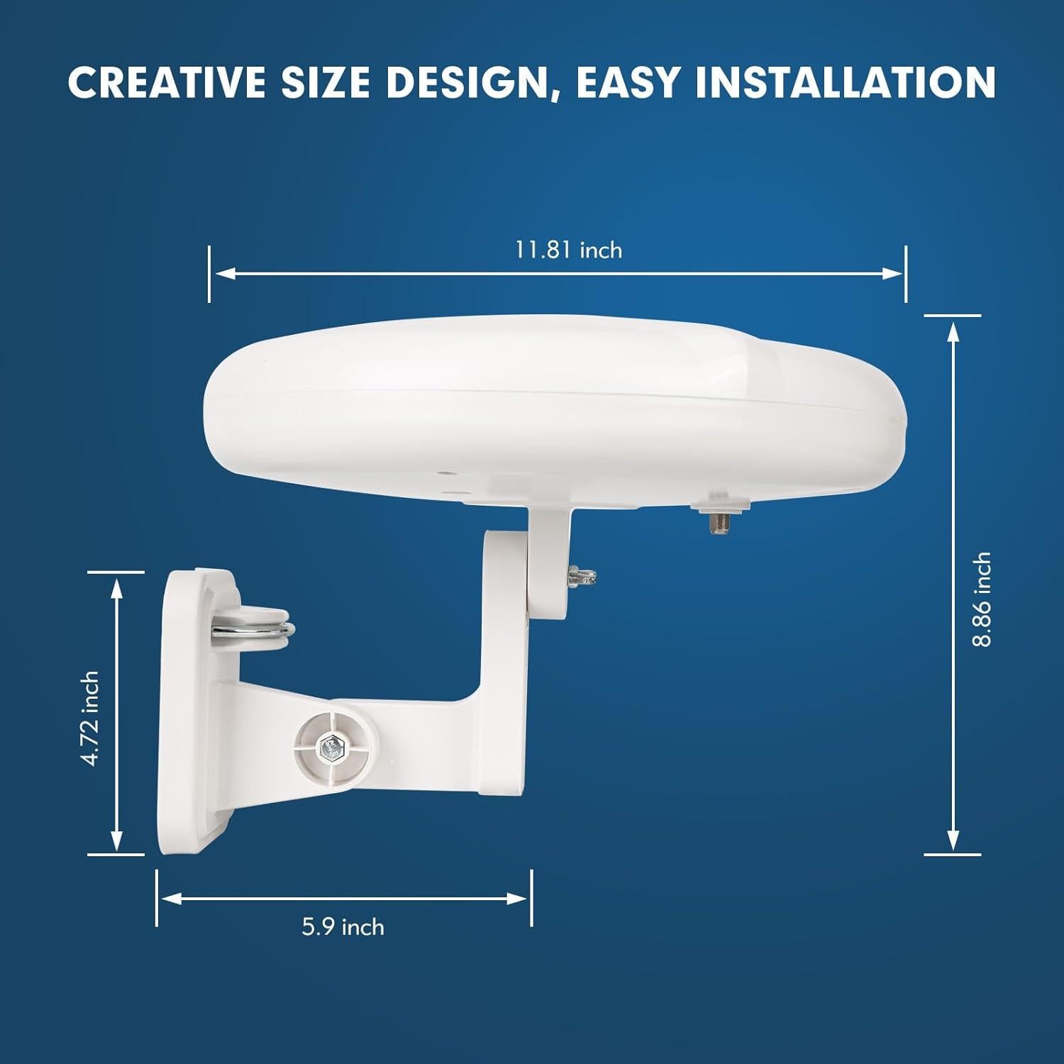 Antena de TV Exterior 1byone Omni-Direccional 360° 100+ km