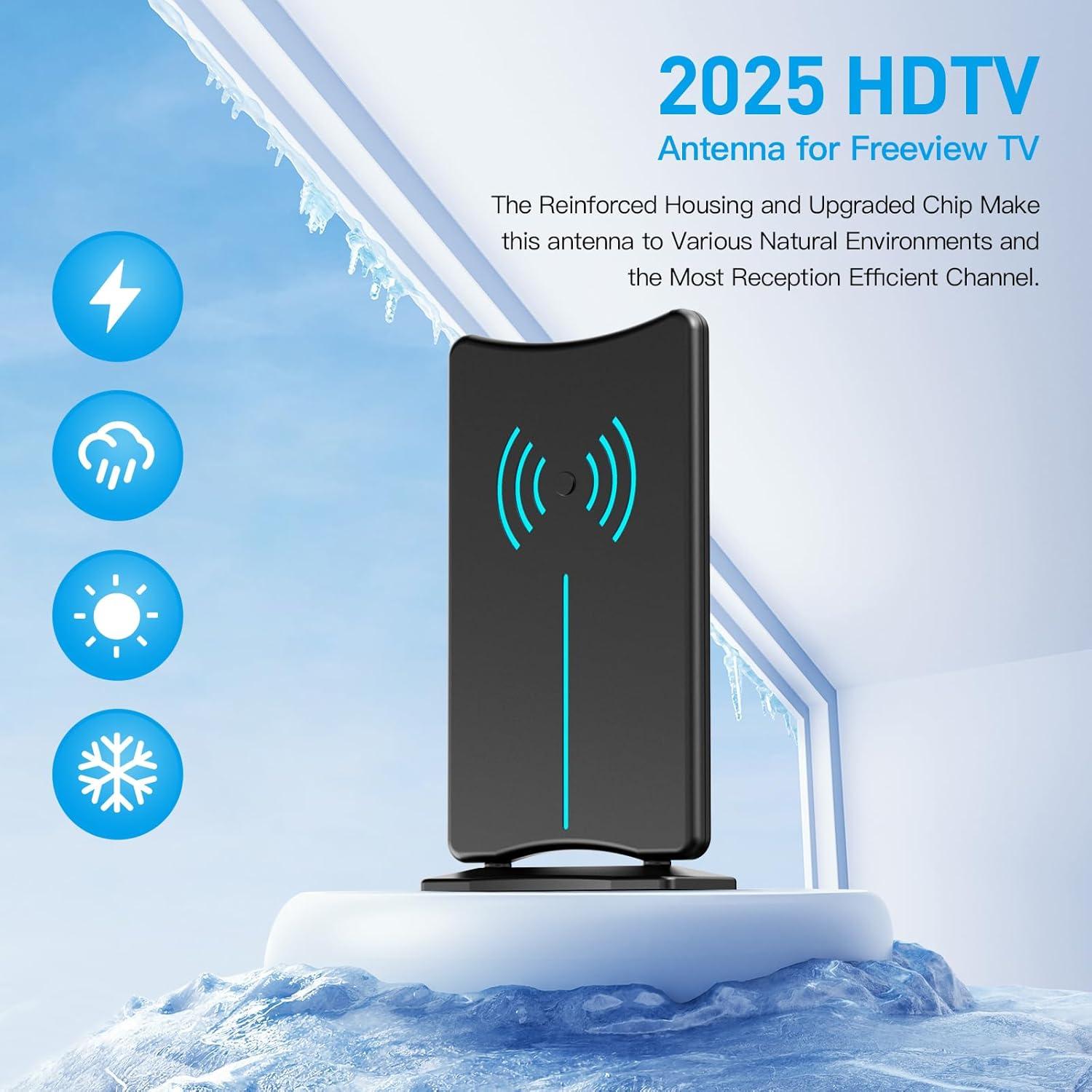 Antena de TV Digital Matrix HD Amplificada 1000 km 4K 1080p