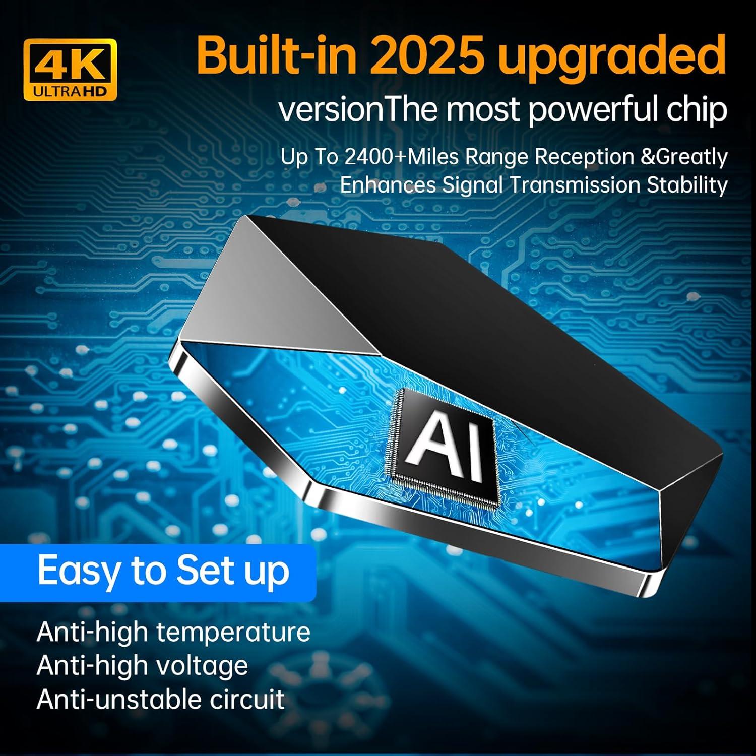 Antena Digital TV Merpersom 2400+ Millas 360° Amplificada