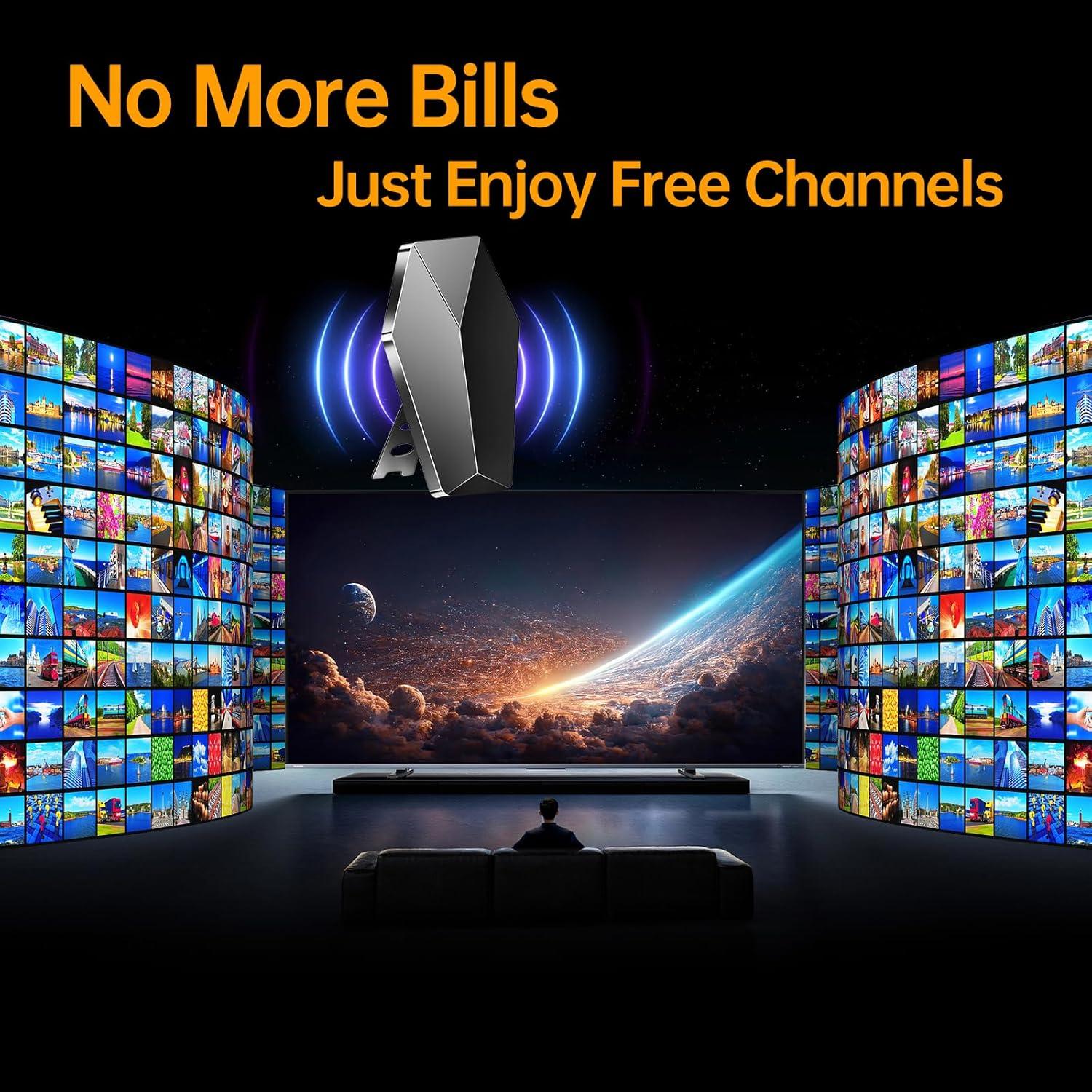 Antena Digital TV Merpersom 2400+ Millas 360° Amplificada