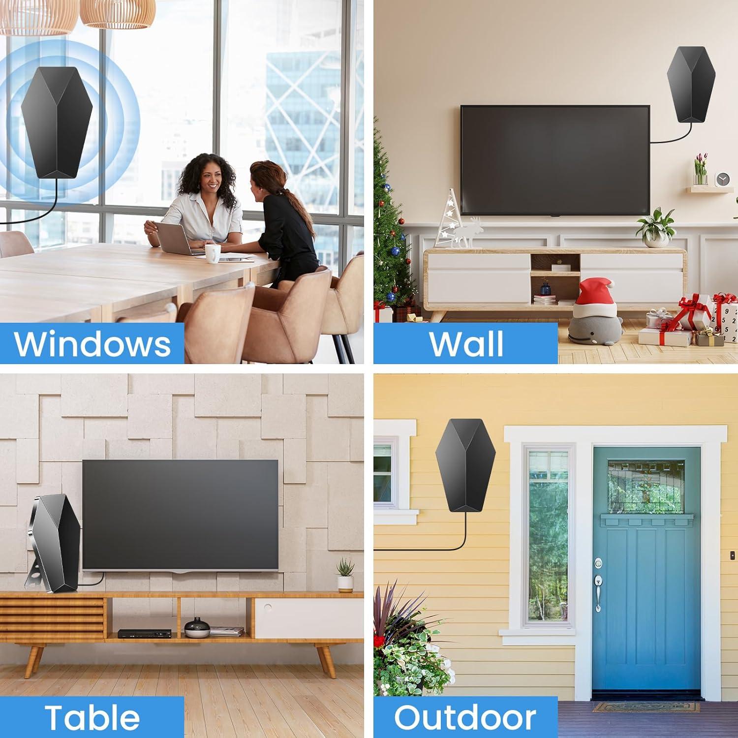 Antena Digital TV Merpersom 2400+ Millas 360° Amplificada