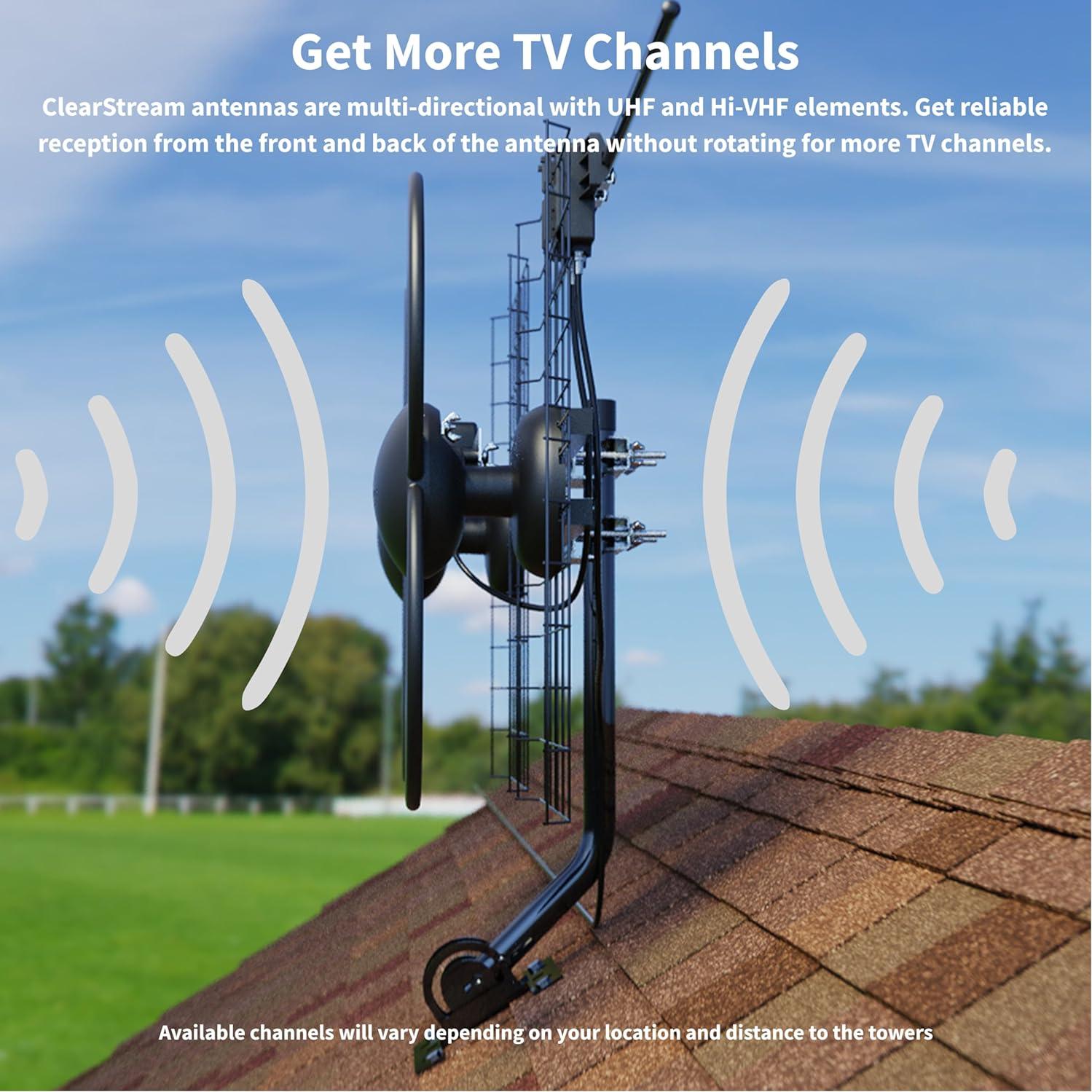 Antena de TV ClearStream 4V Antenas Direct 70 Millas 4K UHD
