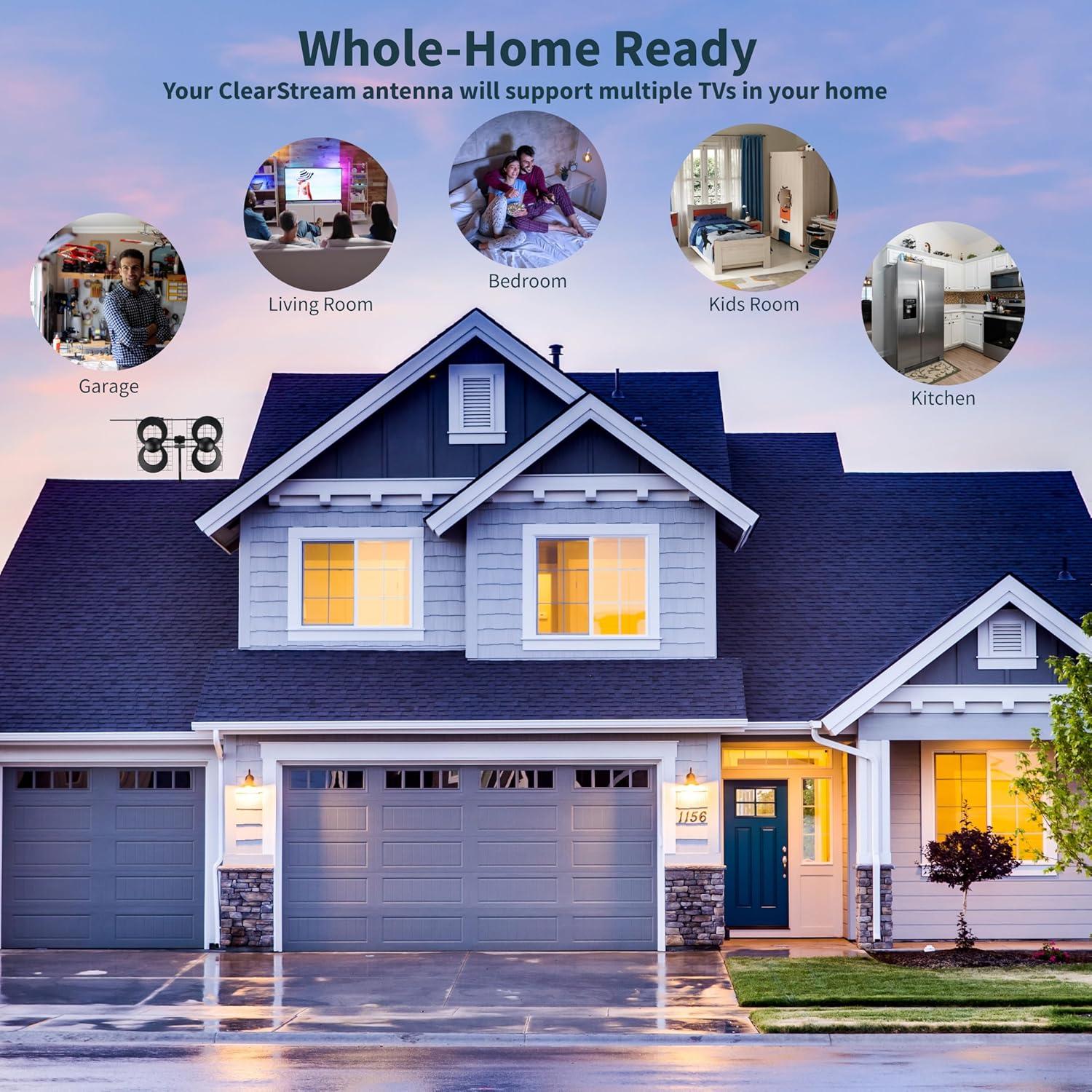 Antena de TV ClearStream 4V Antenas Direct 70 Millas 4K UHD