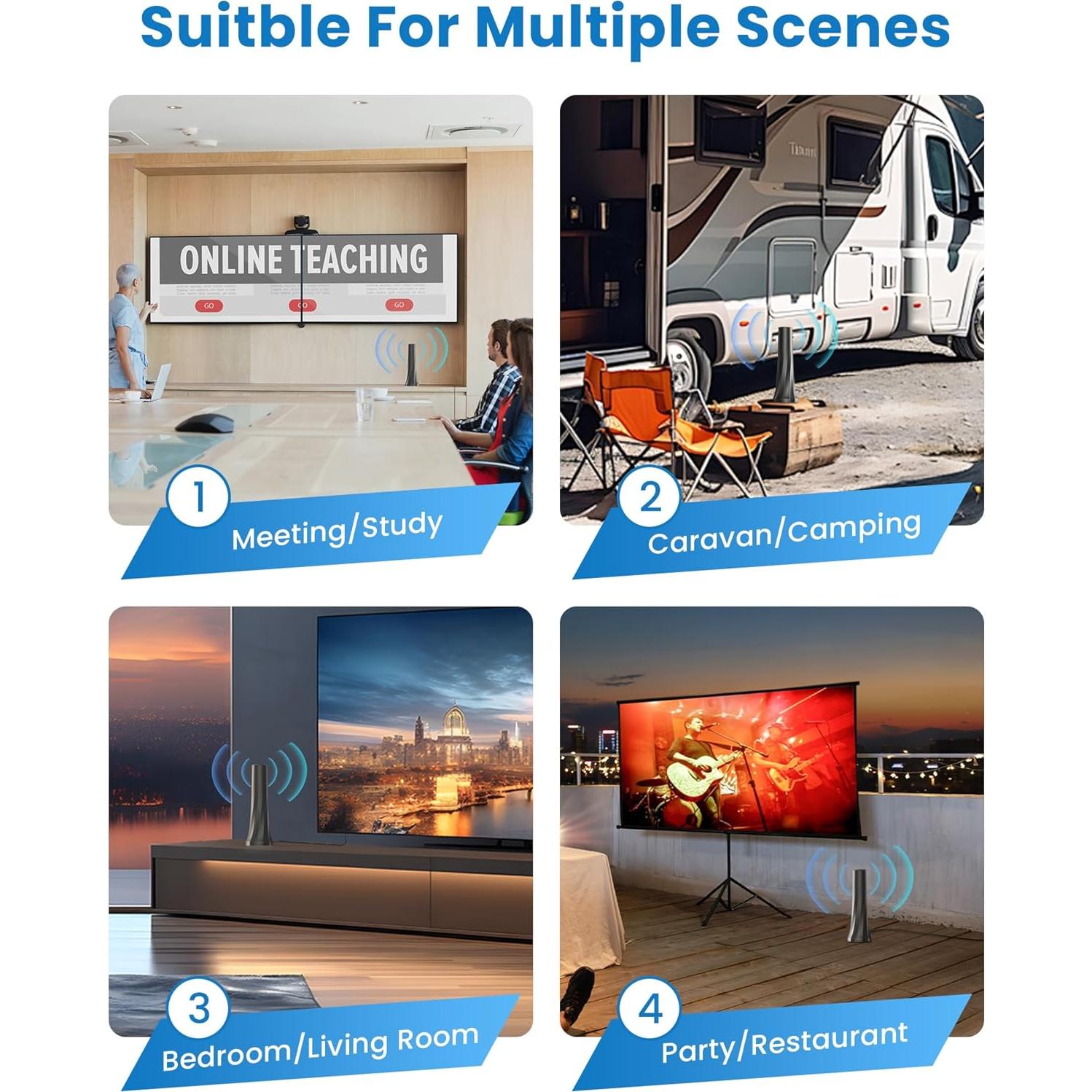 Antena de TV Interior RTKJEQQ 1000 Millas 4K 1080p Amplificada