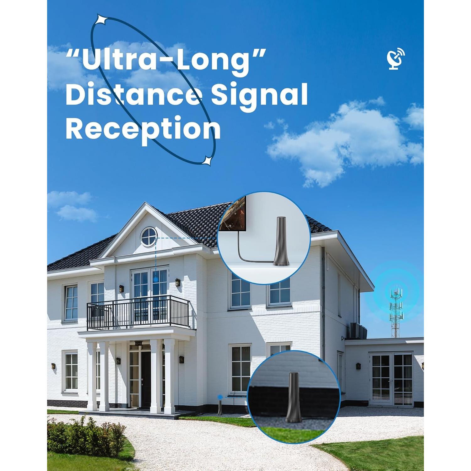 Antena de TV Interior RTKJEQQ 1000 Millas 4K 1080p Amplificada