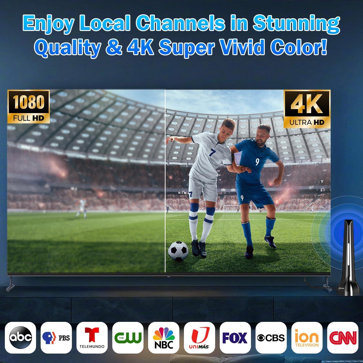 Antena Digital HDTV HIDB 4K 120 Millas Interior Gris