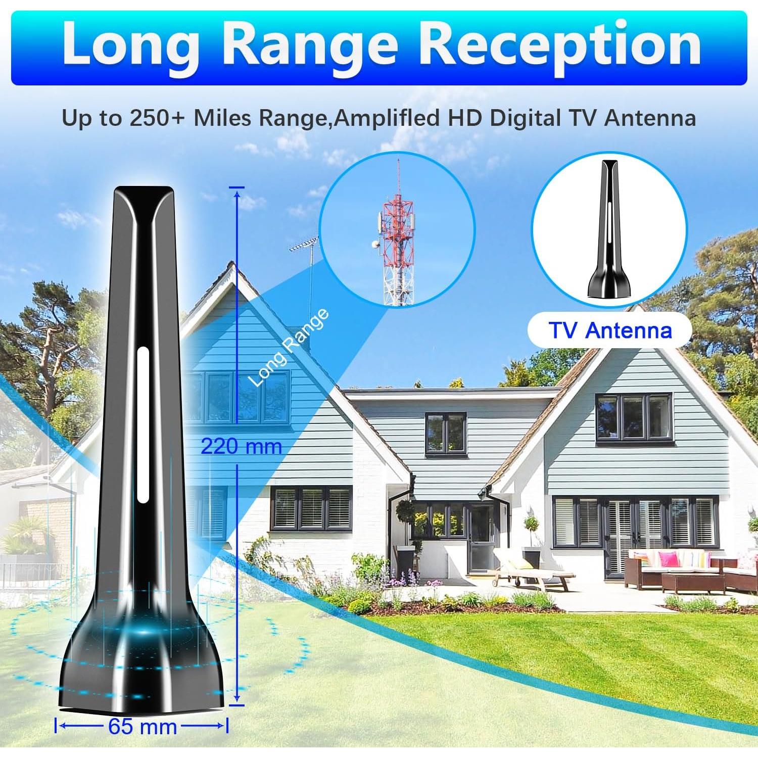 Antena Digital HDTV HIDB 4K 120 Millas Interior Gris