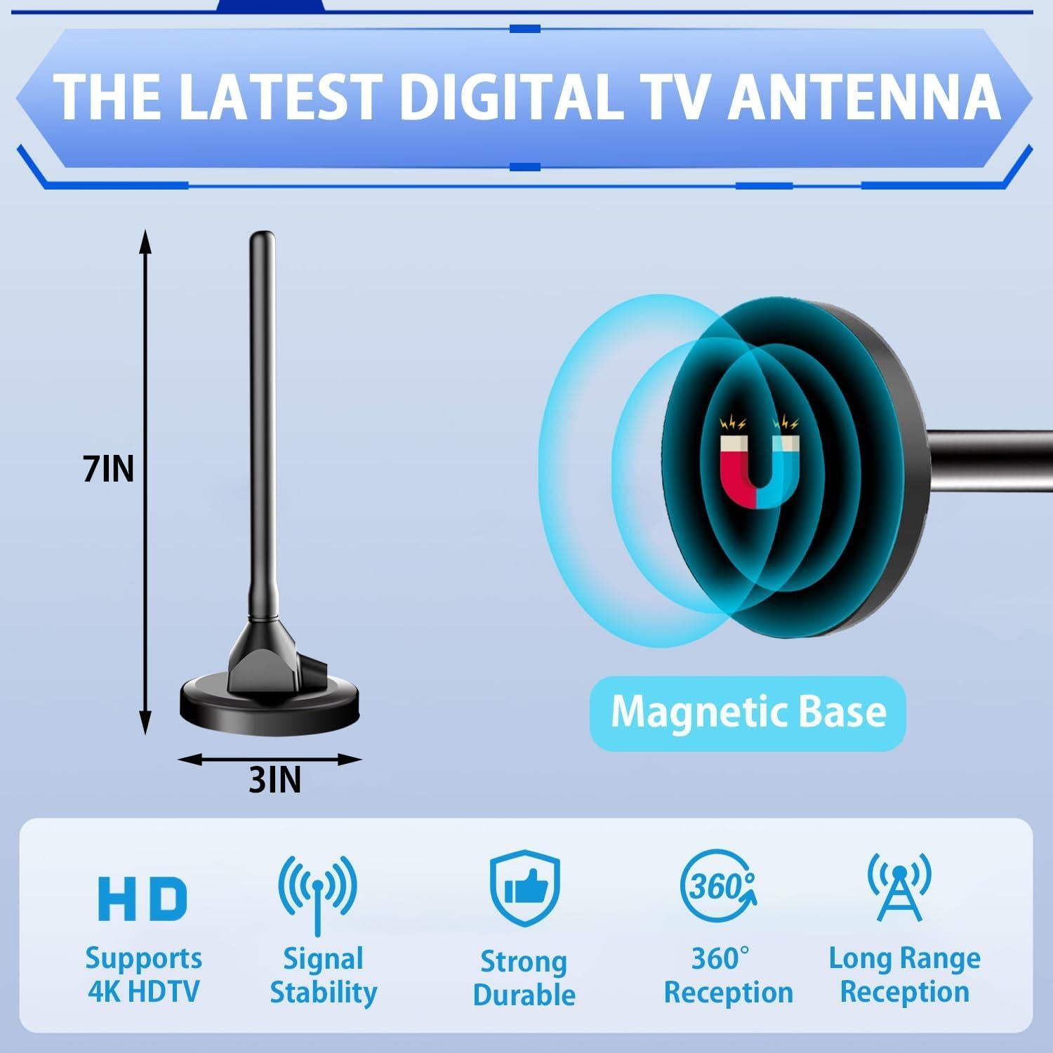 Antena Interior HDTV DTVSMARTSHOW DT012-2 4K 1080p