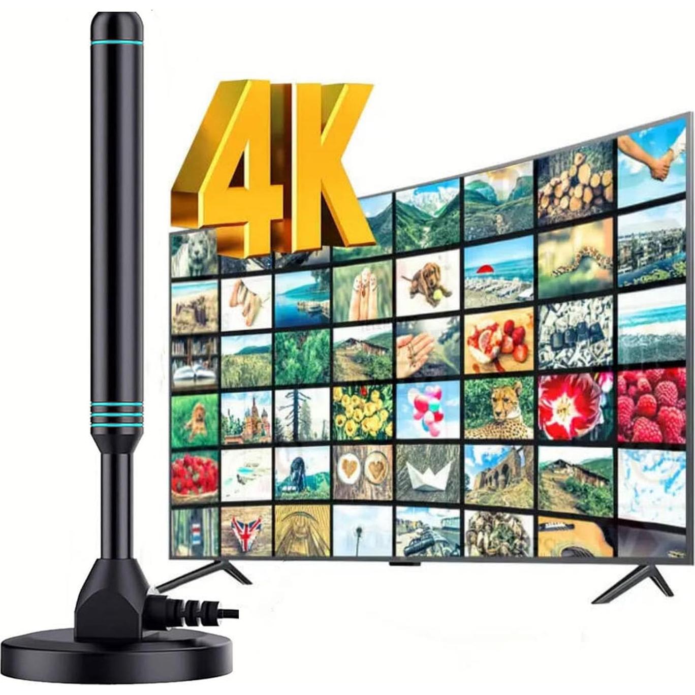 Antena de TV Digital QTGAME 4K 1080p Interior y Exterior