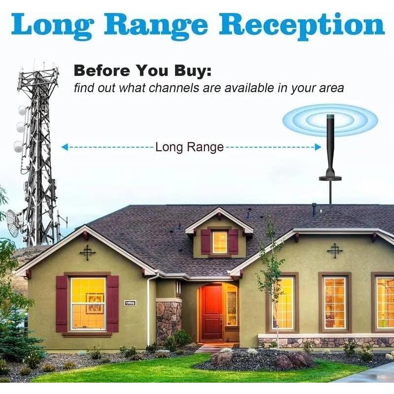 Antena de TV Digital QTGAME 4K 1080p Interior y Exterior