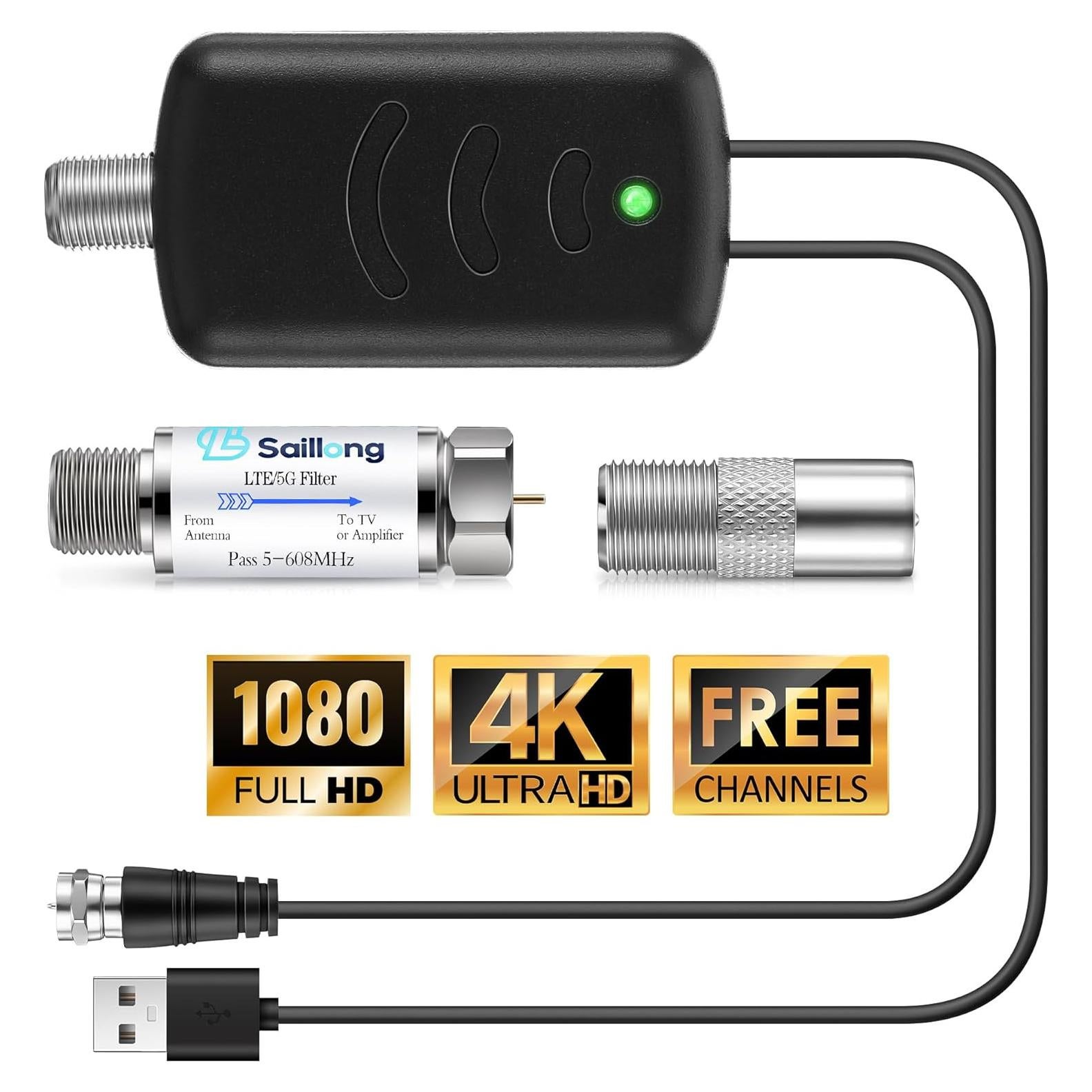 Amplificador de Antena de TV Saillong SL-Saillong-1011 con Filtro LTE