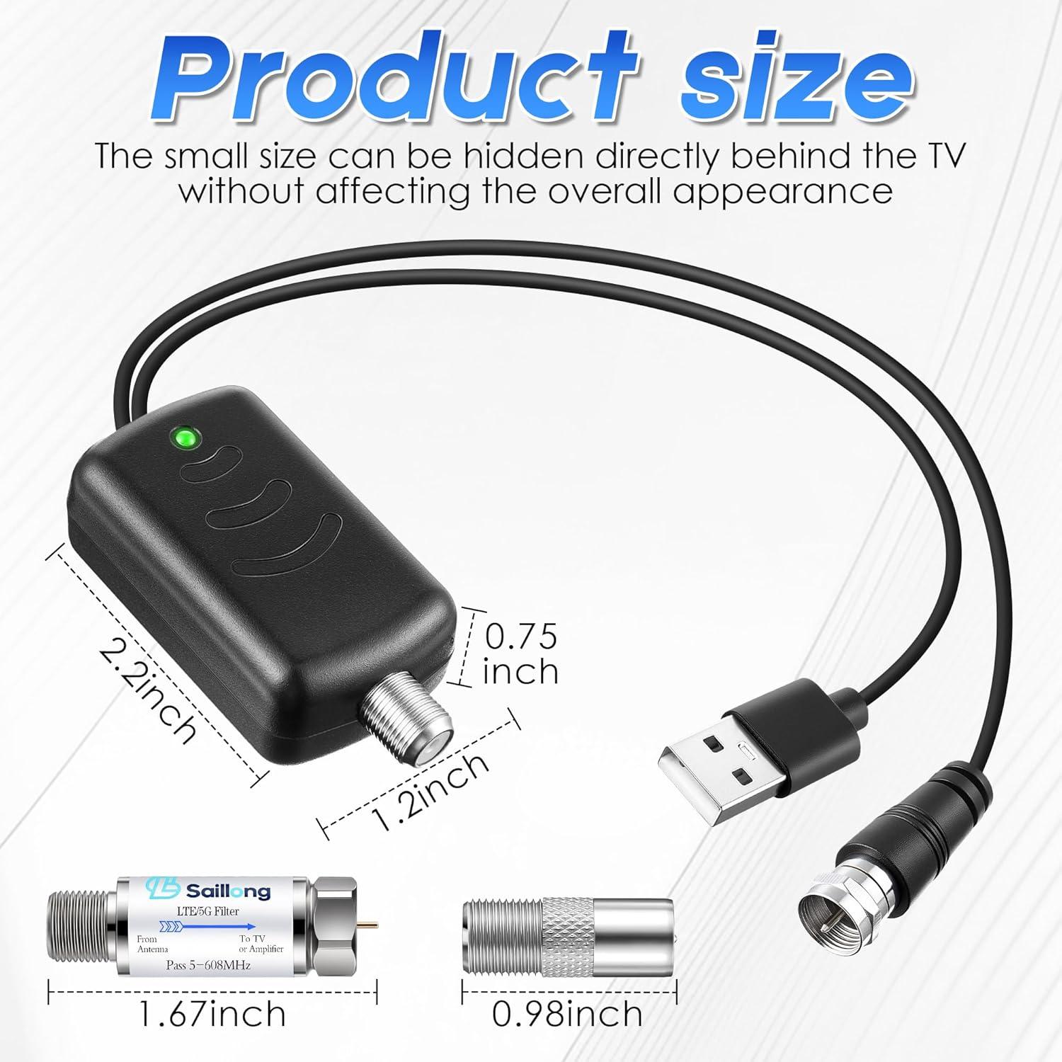 Amplificador de Antena de TV Saillong SL-Saillong-1011 con Filtro LTE