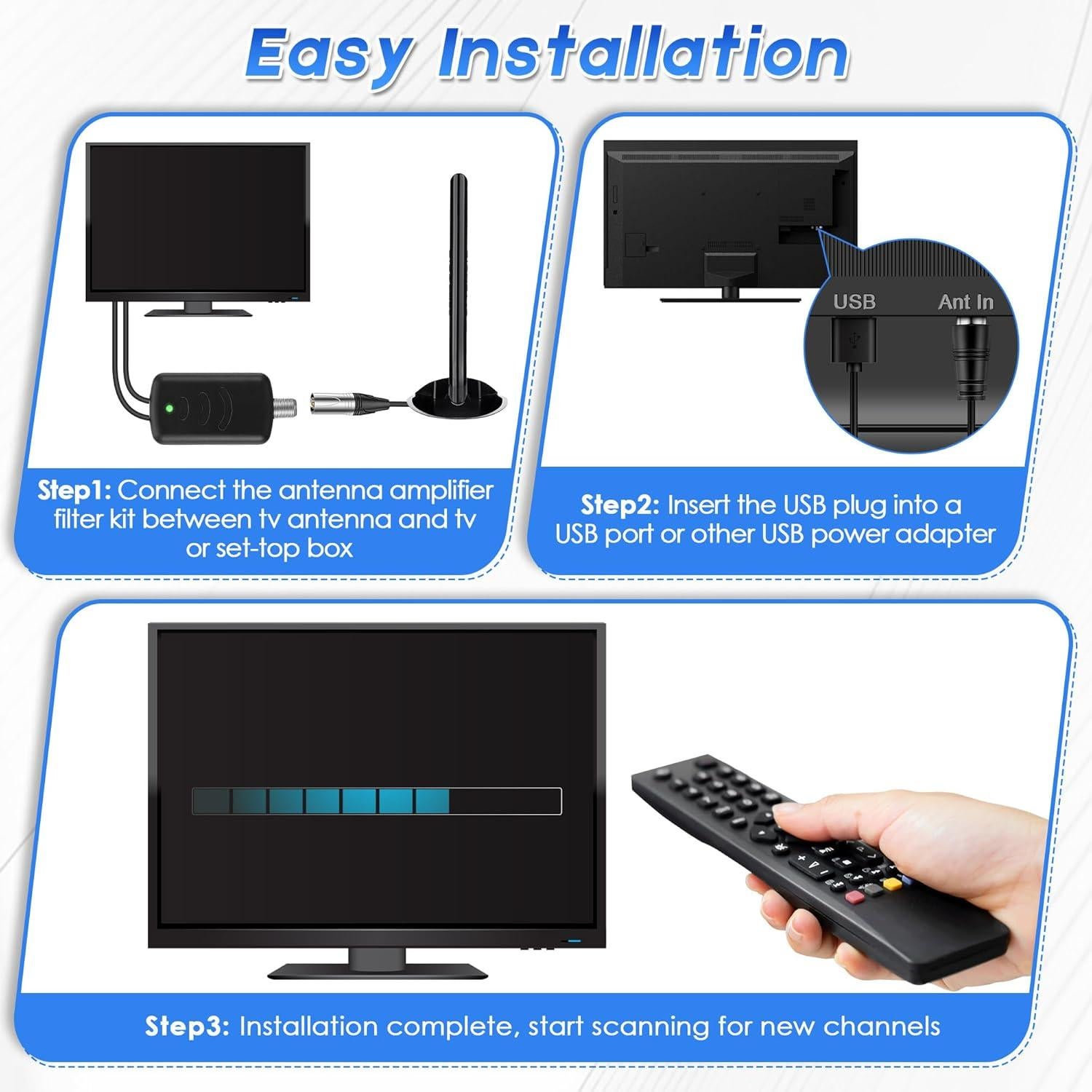 Amplificador de Antena de TV Saillong SL-Saillong-1011 con Filtro LTE