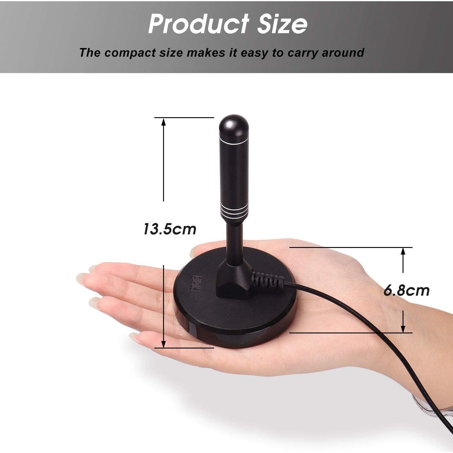 Antena HDTV August DTA240 Digital Portátil 80 km Alcance