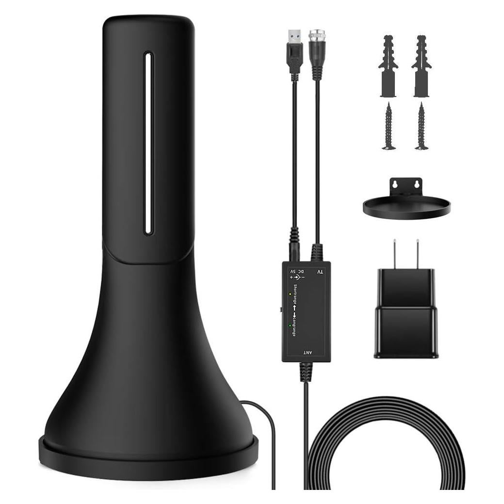 Antena de TV Digital HD Amplificada Mexonga I5-BK-Xhb-22 300 Millas