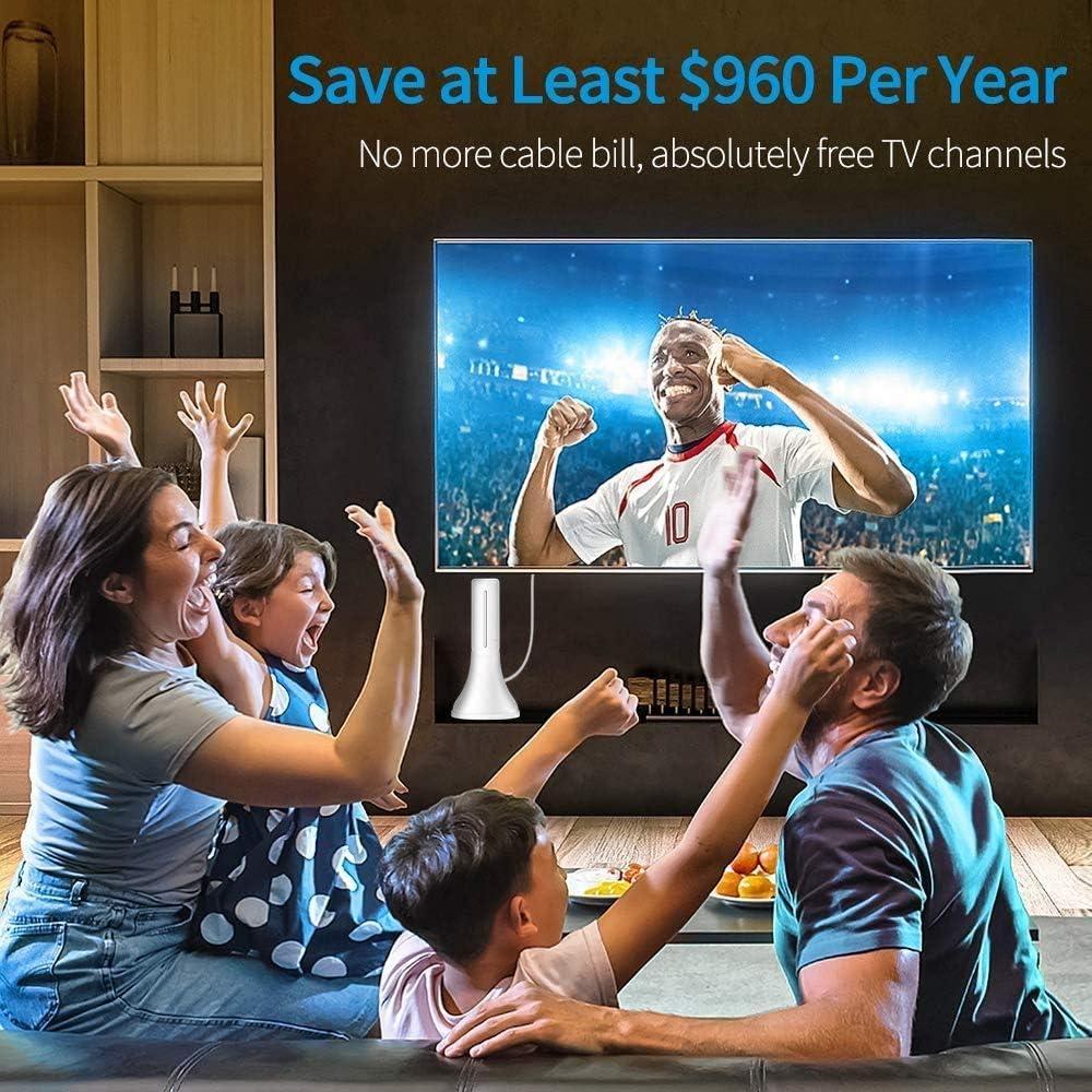 Antena de TV Digital HD Amplificada Mexonga I5-BK-Xhb-22 300 Millas