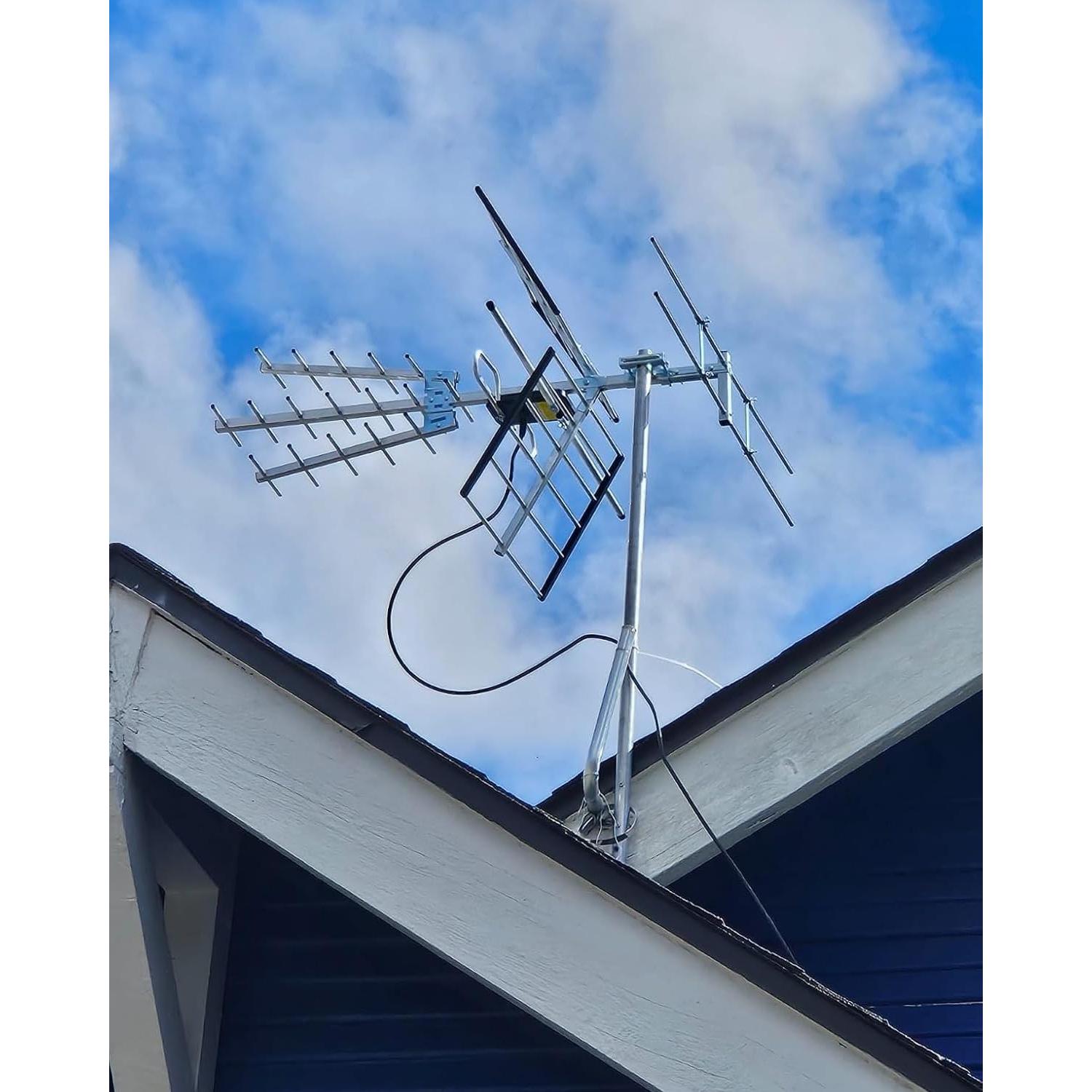 Antena de TV Exterior PIBIDI UHD-8903 4K 1080P VHF UHF 200 km