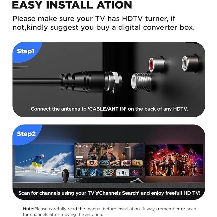 Antena de TV Digital AeroSign 650 Millas 4K HD Amplificada