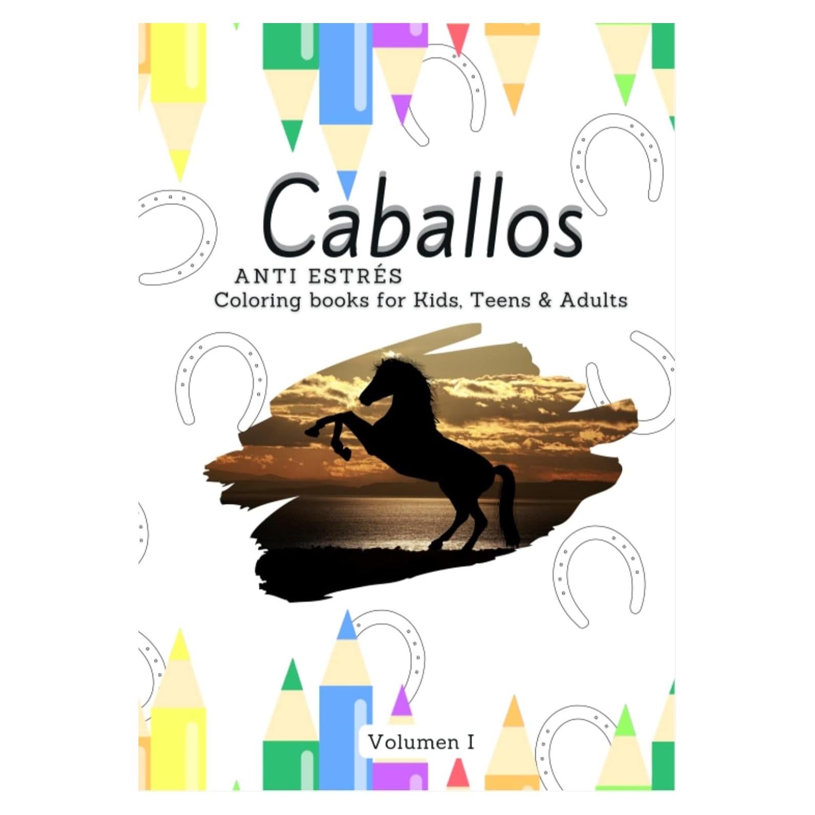 Libro de Colorear Caballos Antiestrés - Edición en Español