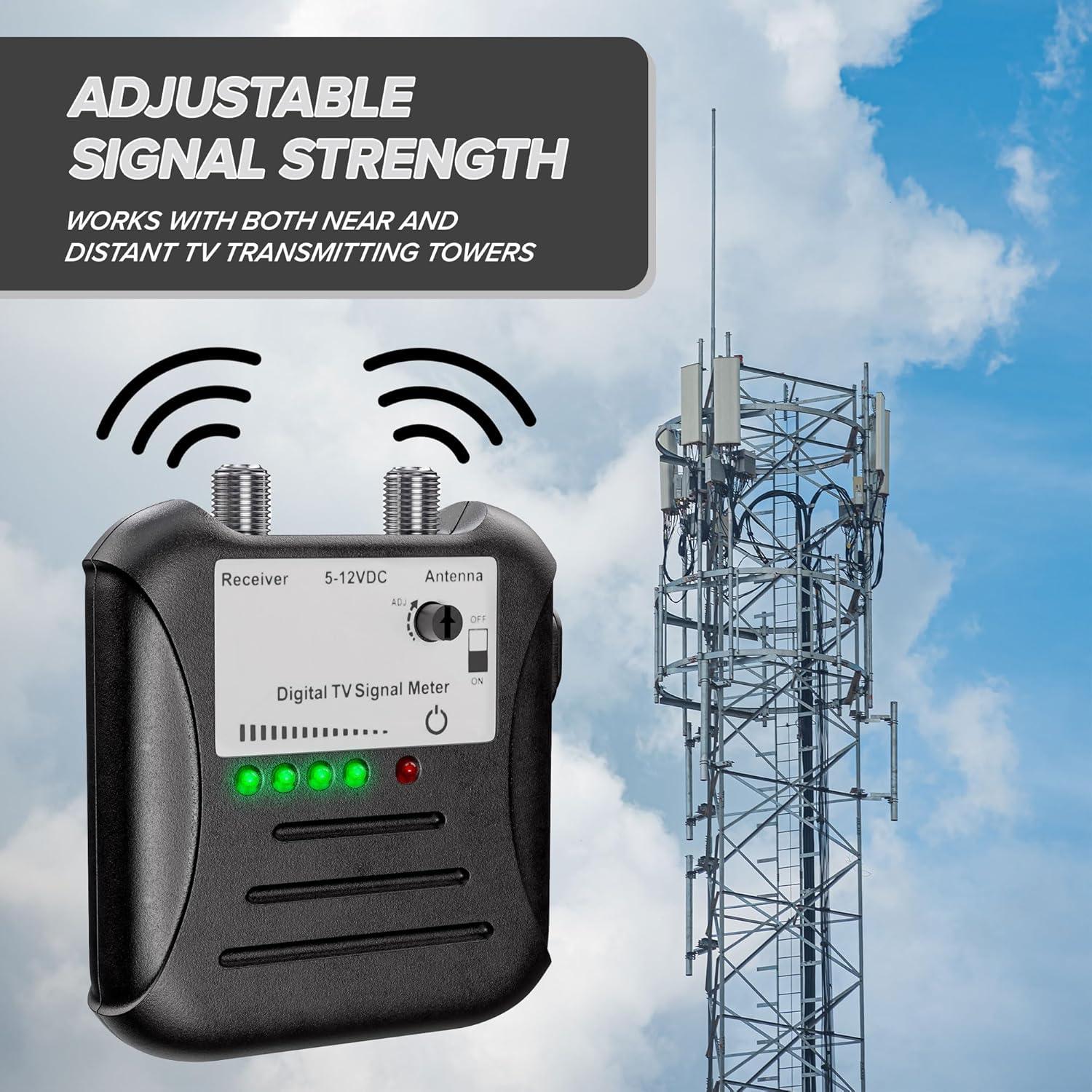 Medidor de Fuerza de Señal EL CIMPLE CO con LED y Coaxial