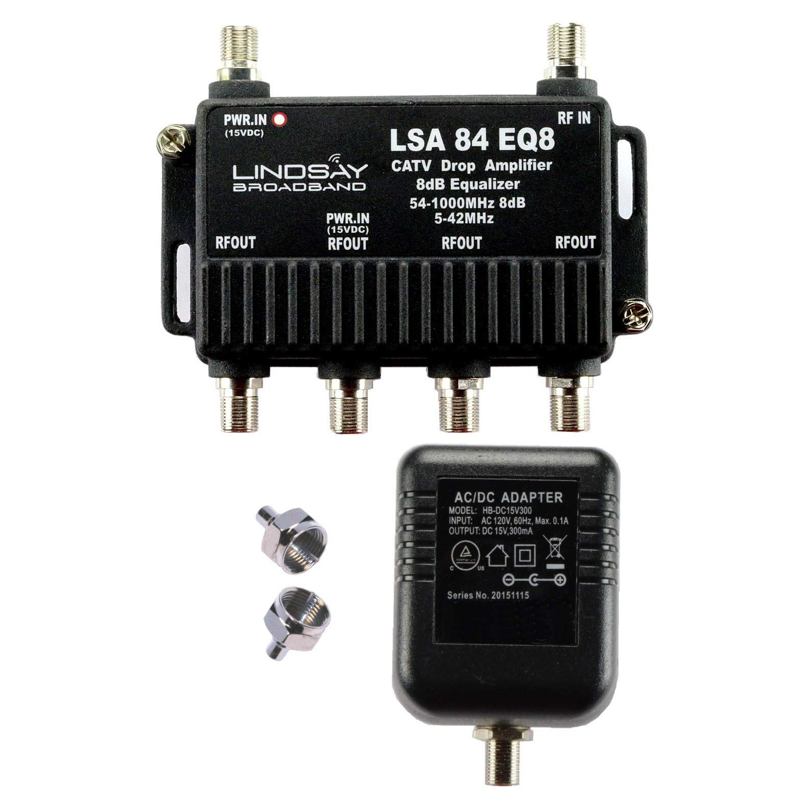 Amplificador de señal TV 4 puertos Lindsay LSA84-EQ8