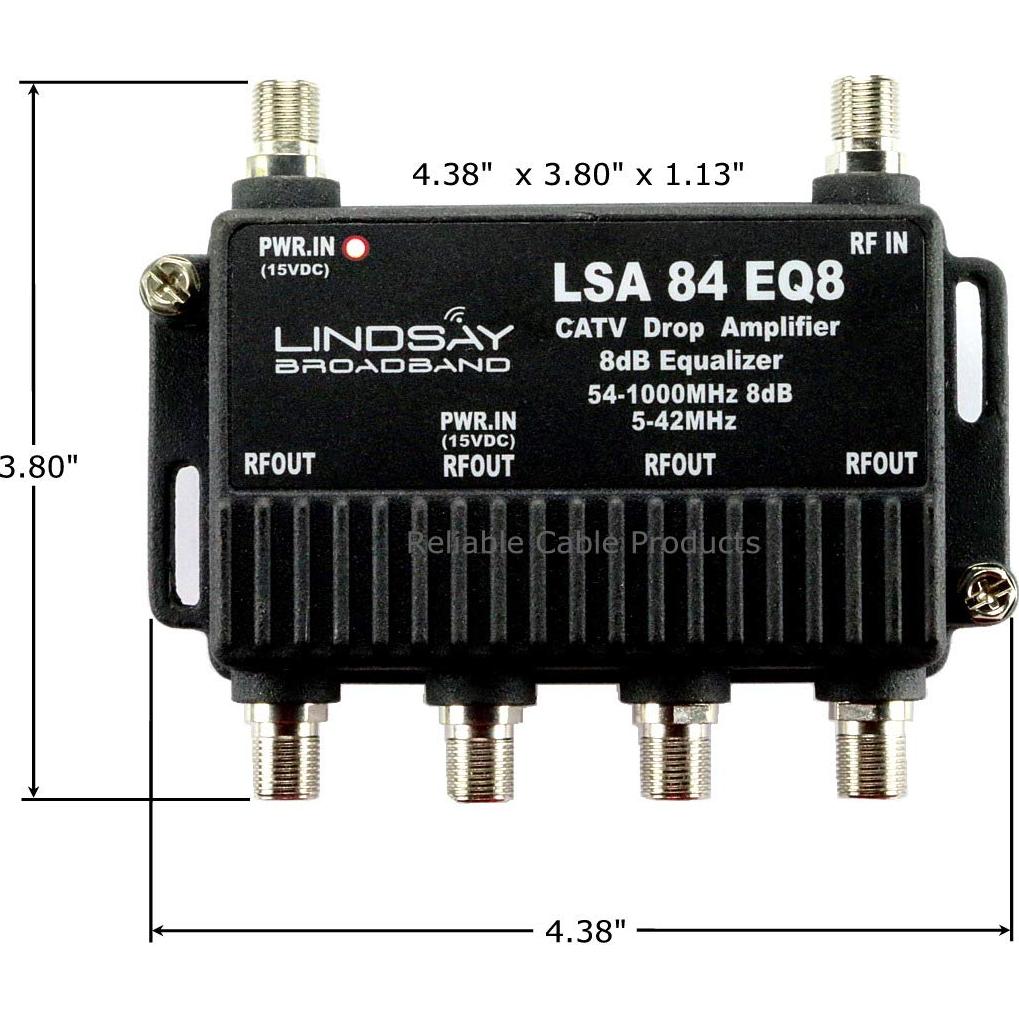 Amplificador de señal TV 4 puertos Lindsay LSA84-EQ8
