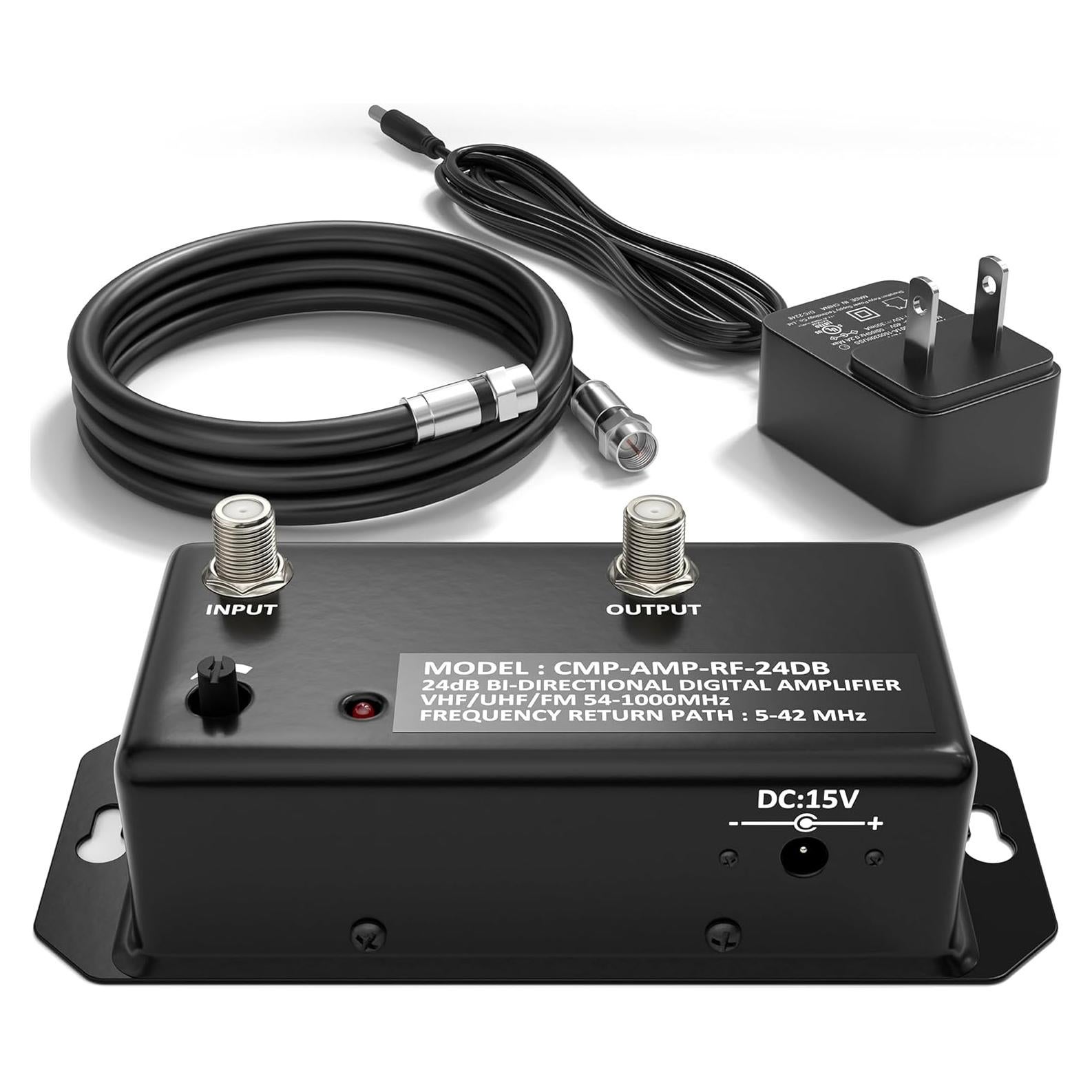 Amplificador de Antena de TV The Cimple Co 24 dB con Coaxial