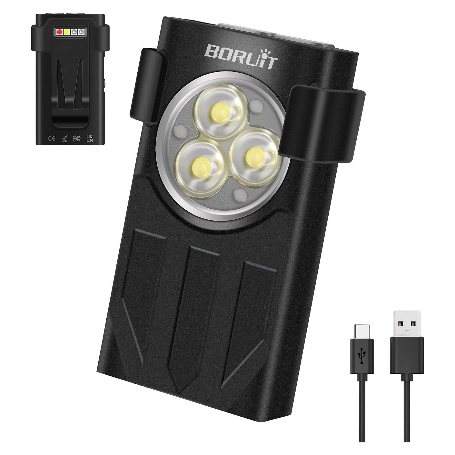 Linterna LED Mini BORUIT V7 1100 Lúmenes Recargable USB-C