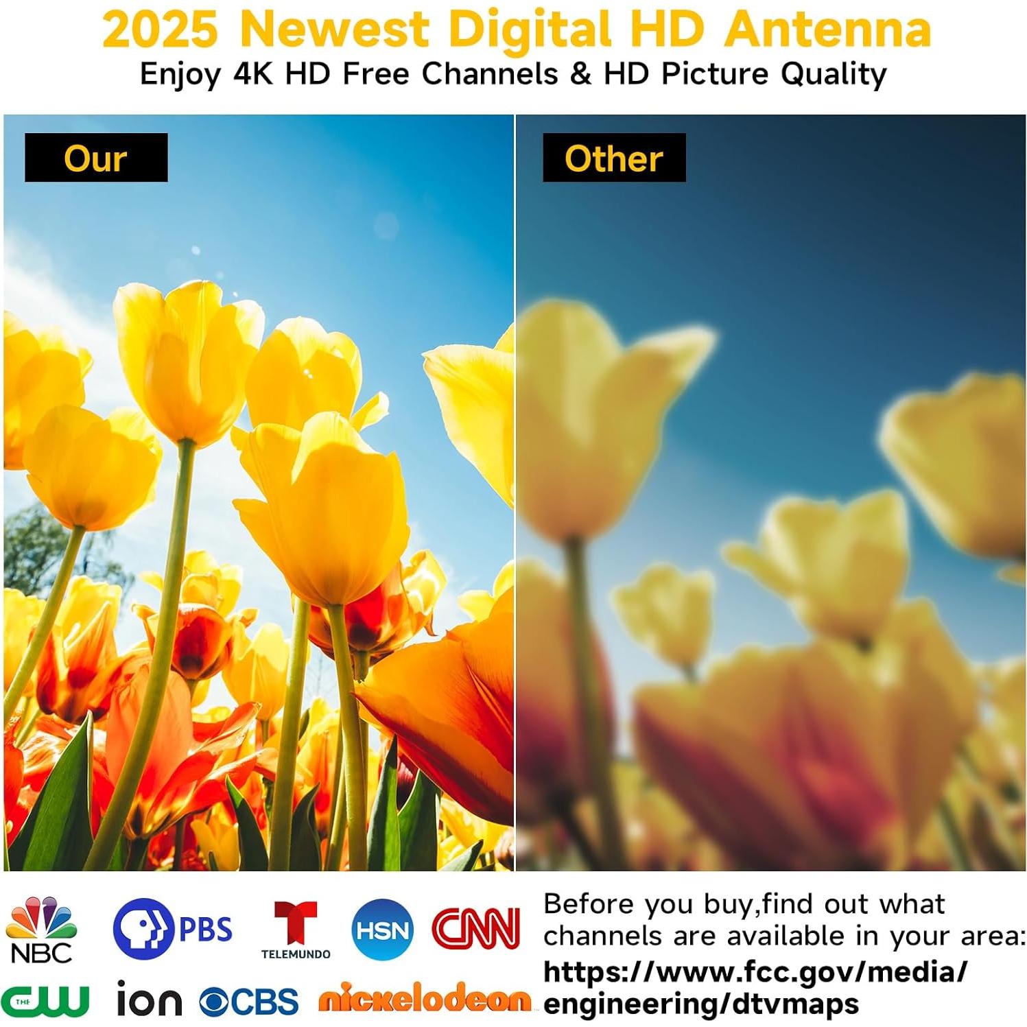 Antena de TV Interior NewFoot HD018 Mejorada 2025