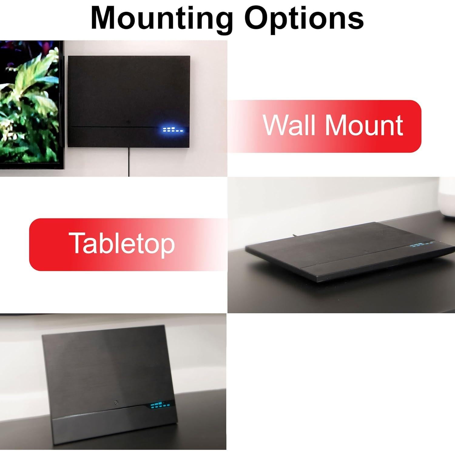 Antena de TV HD Amplificada GE 40529 con Medidor de Señal LED