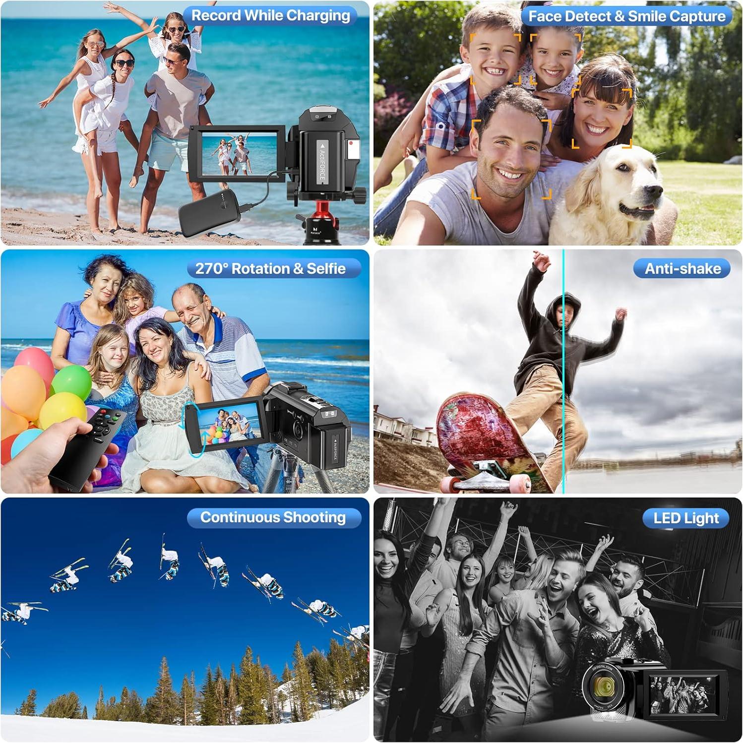 Cámara de Video ALSONE 1080P 24MP Pantalla 3" Rotativa