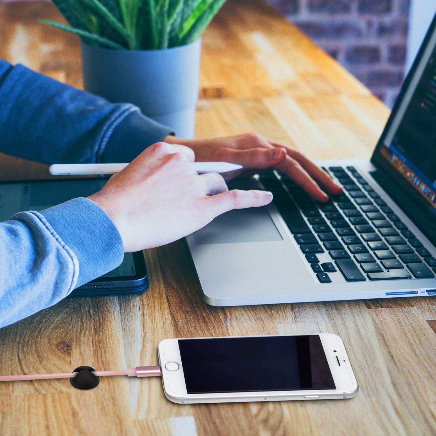 Clips Adhesivos para Cables CHEFBEE 8 Piezas Negro