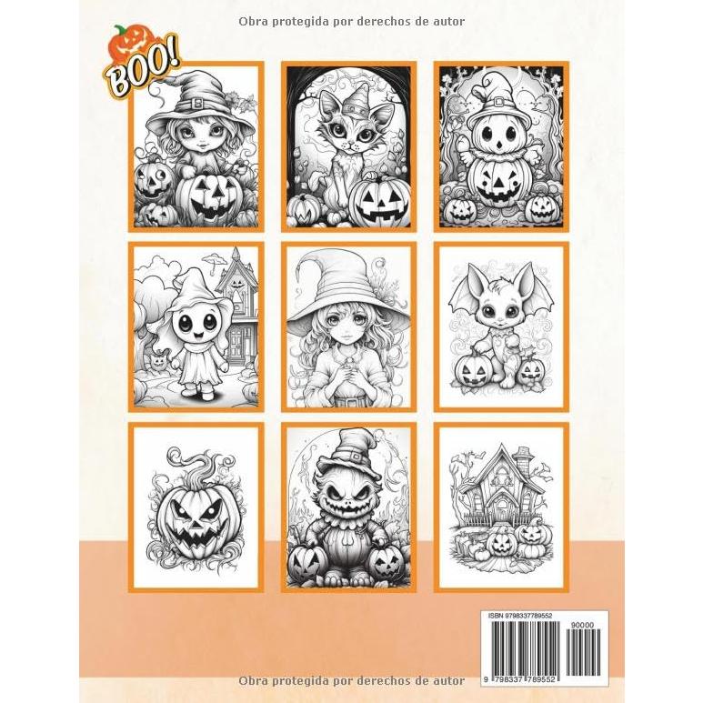 Libro de Colorear Halloween para Adolescentes: Páginas de Colorear Lindas y Espeluznantes de Halloween con Criaturas Escalofriantes, Brujas, ... la Relajación del Estrés (Spanish Edition)