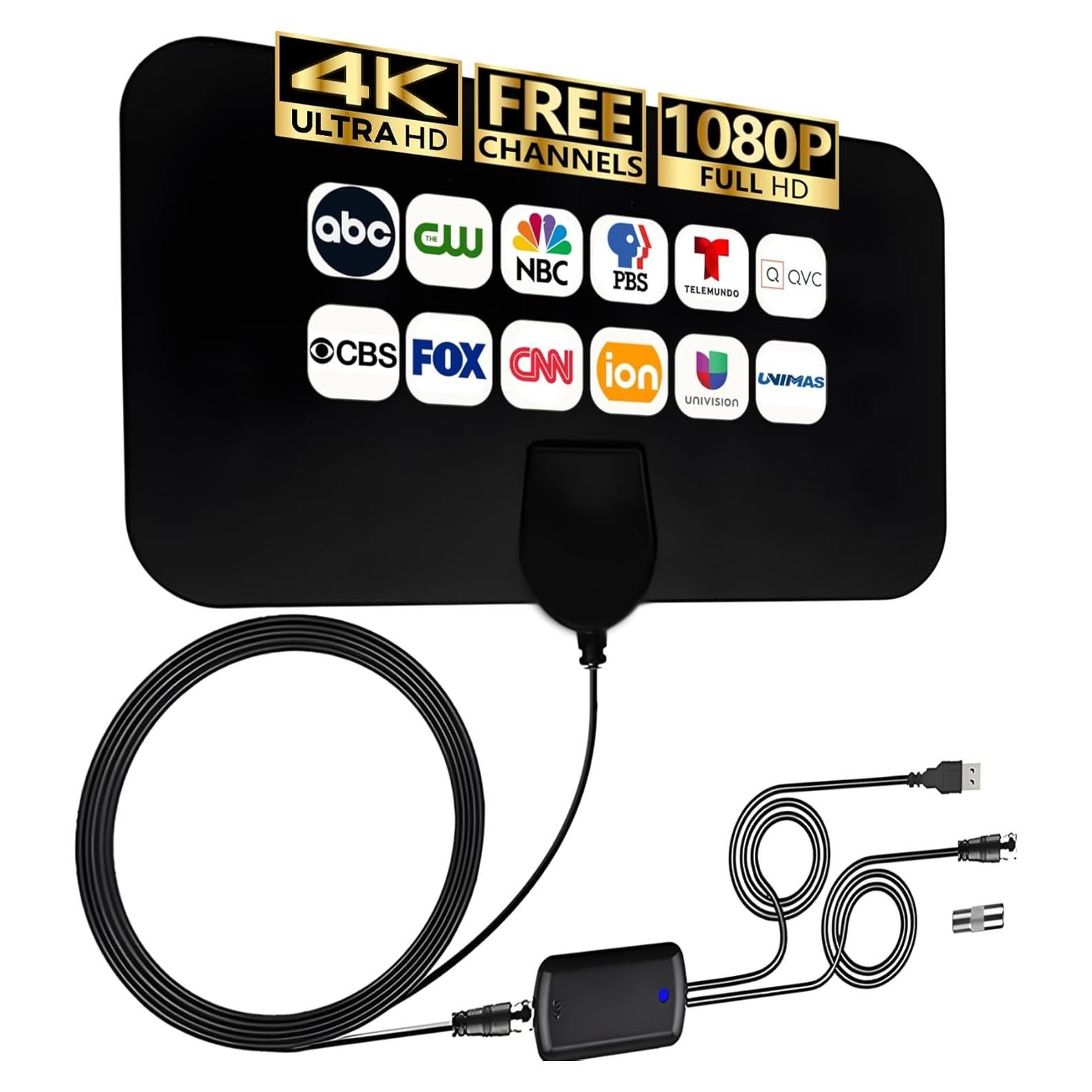 Antena de TV 4K HD Merryan Amplificada Interior 360°